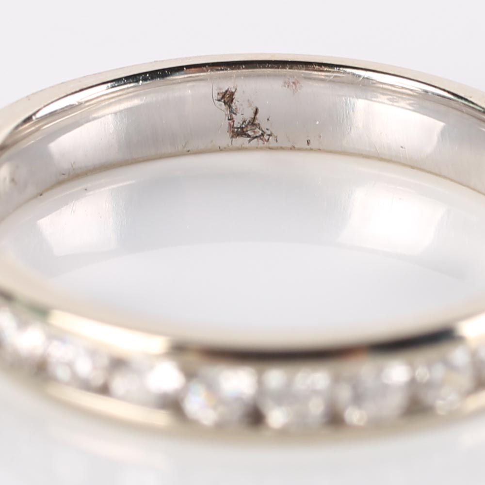 14K White Gold Channel Set Diamond Band