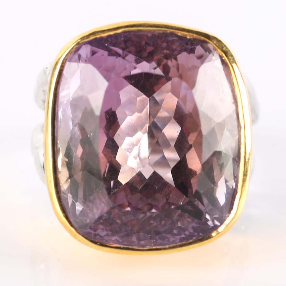 Sterling Silver and 36.50 CTS Amethyst Statement Ring