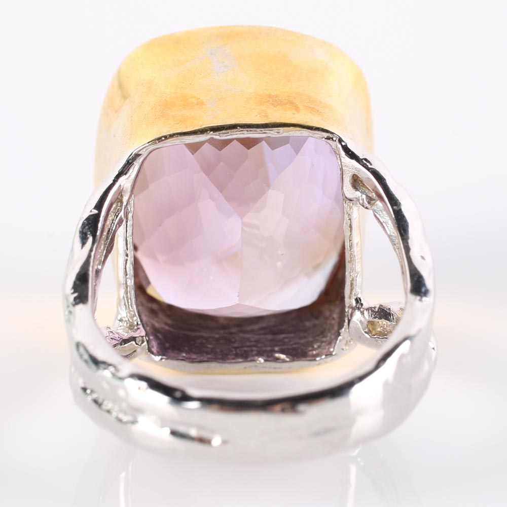 Sterling Silver and 36.50 CTS Amethyst Statement Ring