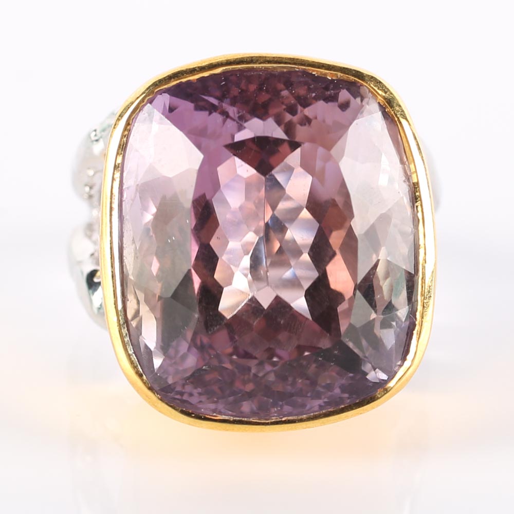 Sterling Silver and 36.50 CTS Amethyst Statement Ring