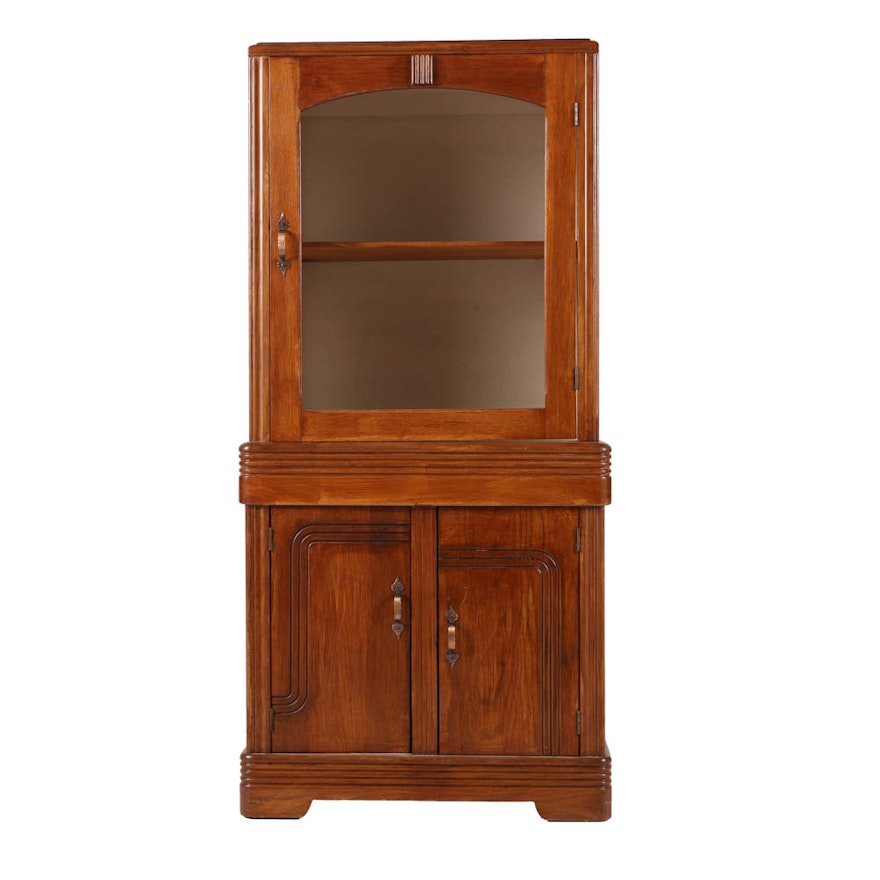 Art Deco Oak China Cabinet