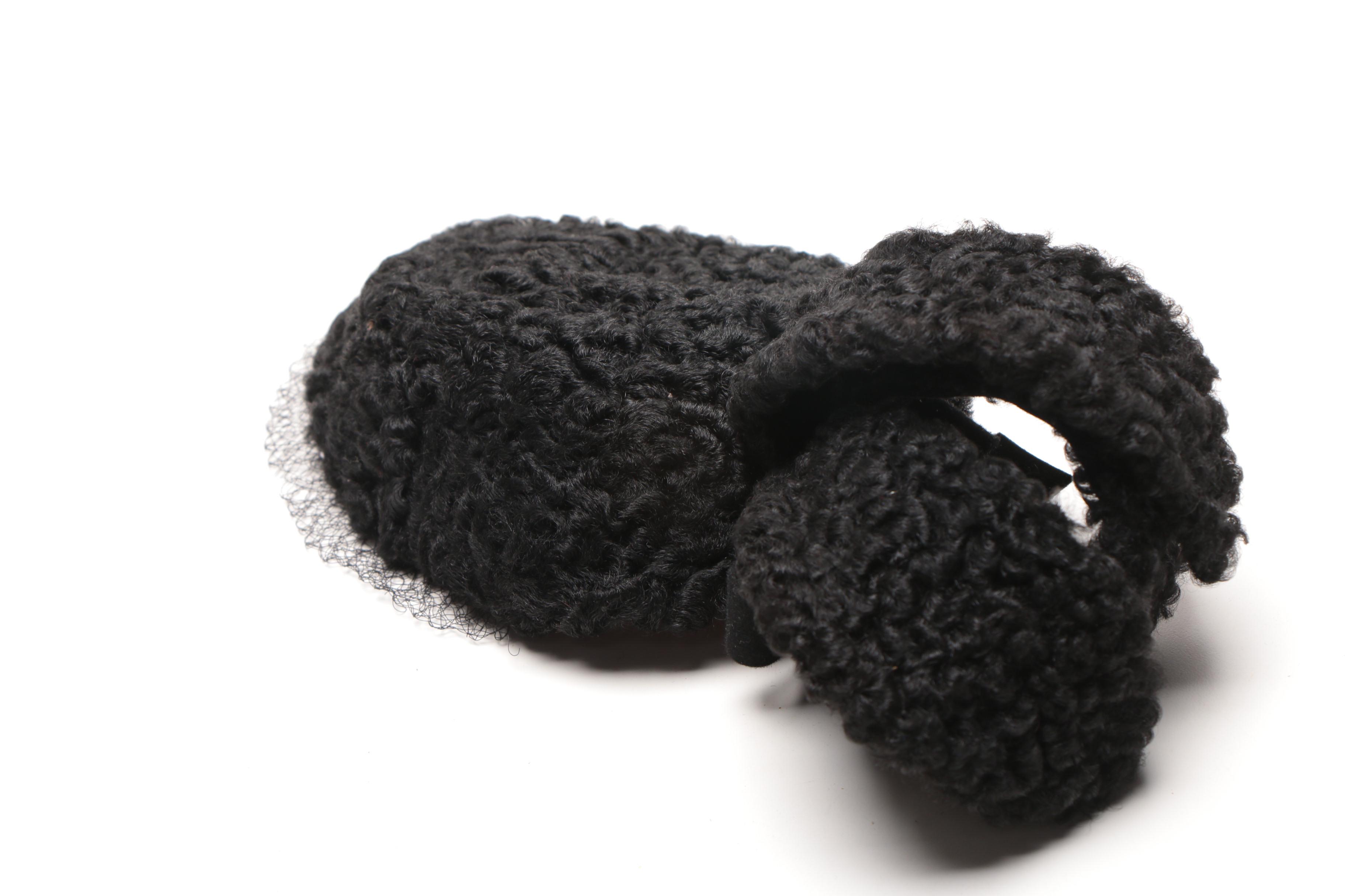 Women's Vintage Veiled Black Circlet and Half Hats