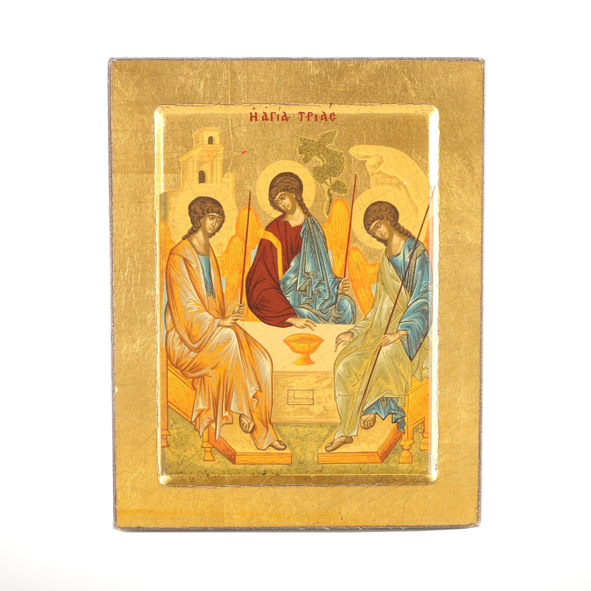 Oil Painting on Board After Andrei Rublev's Icon