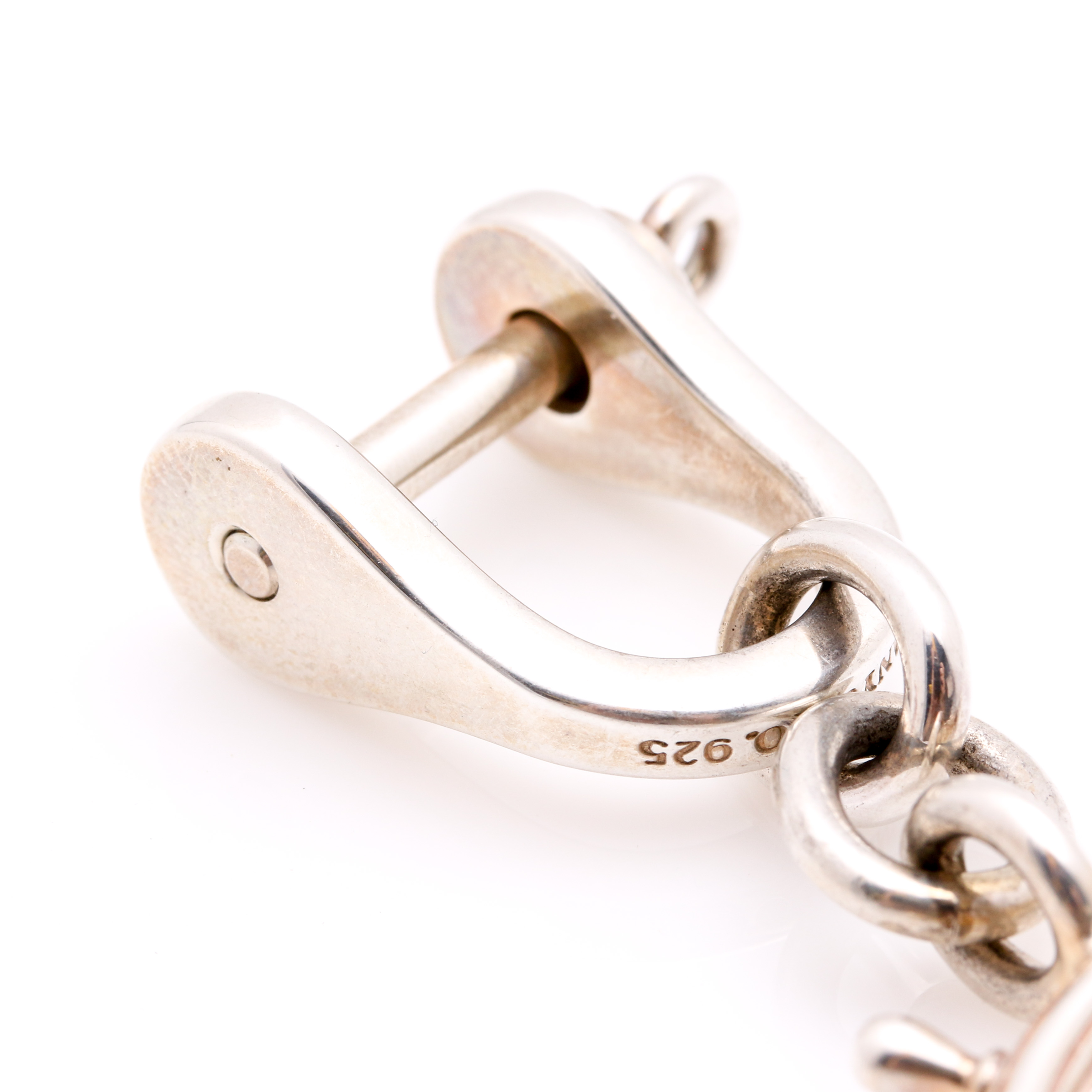 Tiffany & Co Sterling Silver Ship's Wheel Nautical Compass Keychain