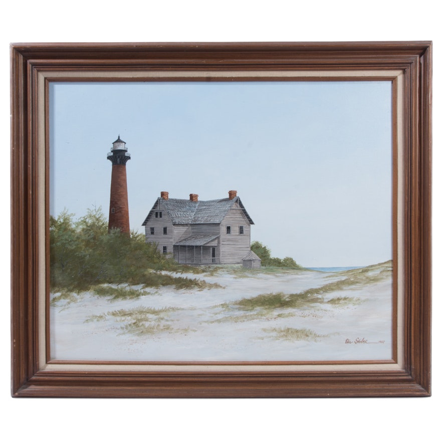 Phil Shivar Original Acrylic Painting "Currituck Lighthouse"