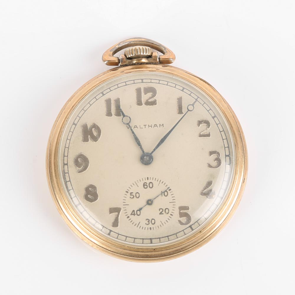 1892 Waltham 10K Yellow Gold Plated Pocket Watch
