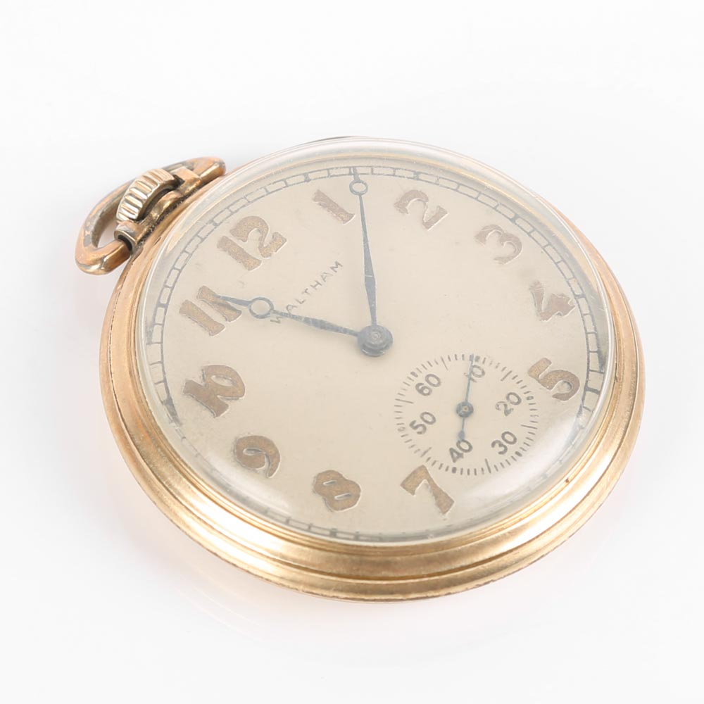 1892 Waltham 10K Yellow Gold Plated Pocket Watch