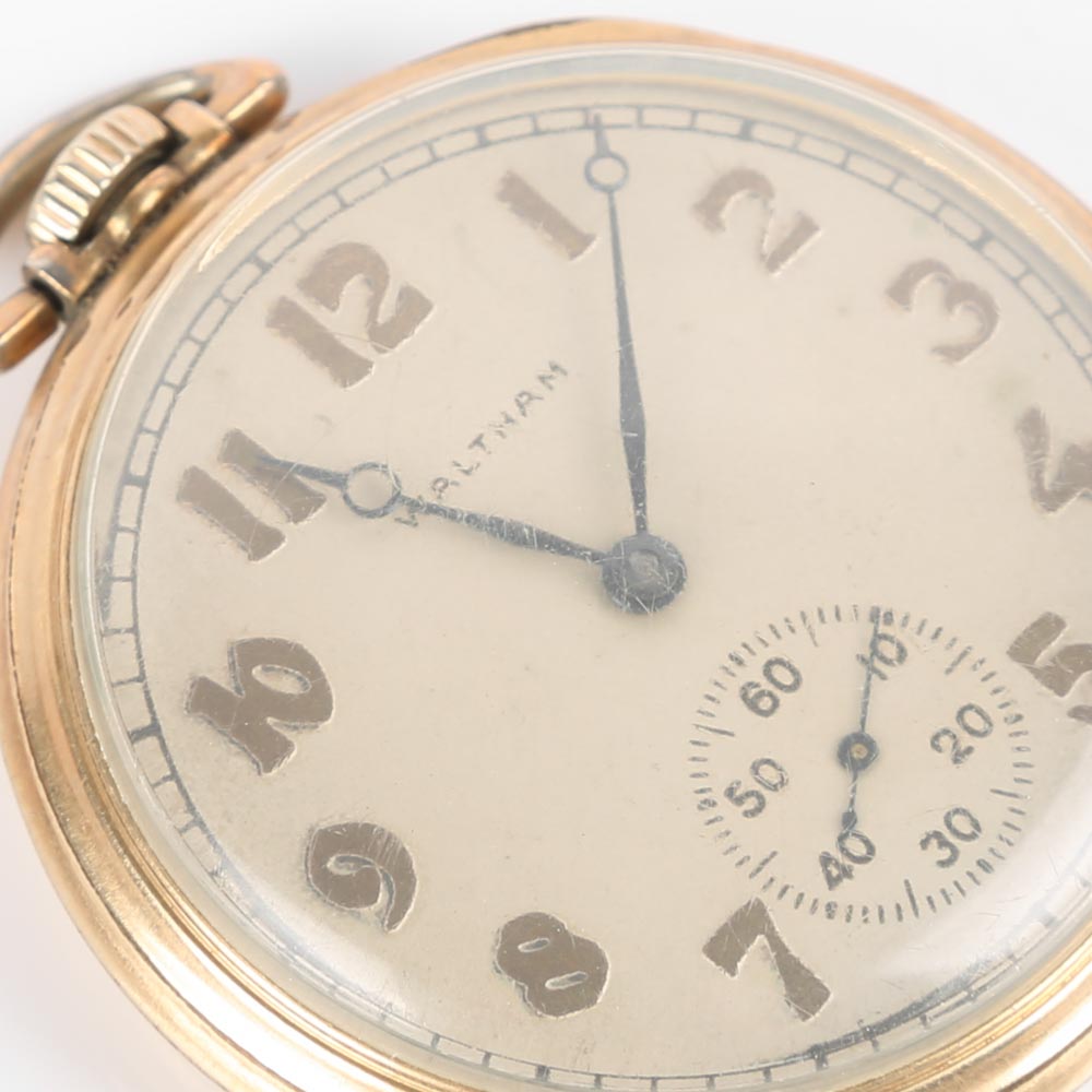 1892 Waltham 10K Yellow Gold Plated Pocket Watch