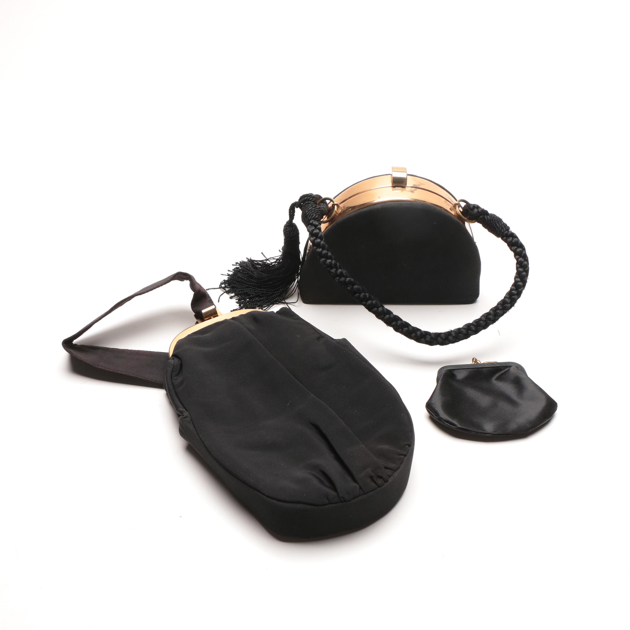 Vintage Small Black Handbags and Coin Purse