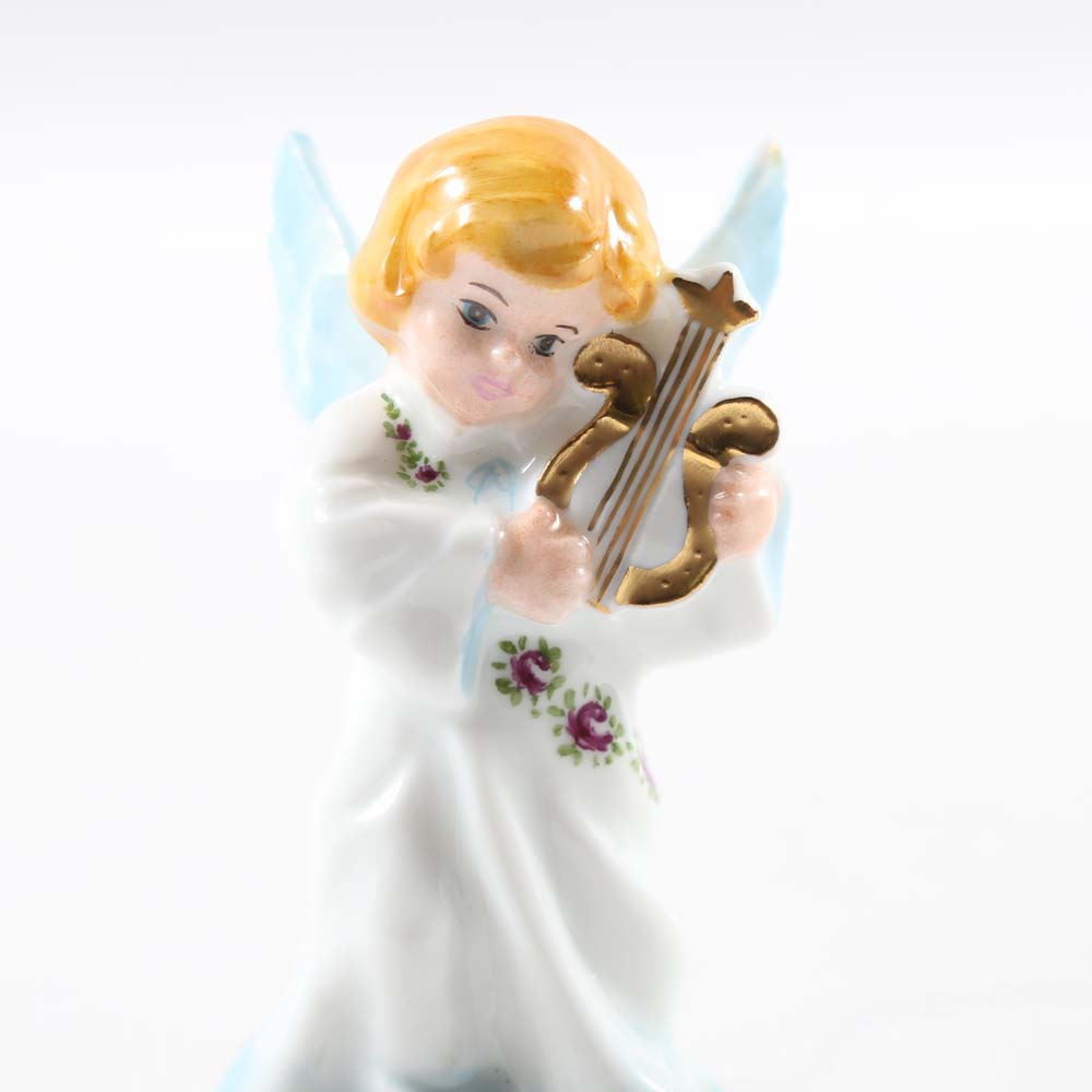 Limoges Peint Main Angel Trinket Box