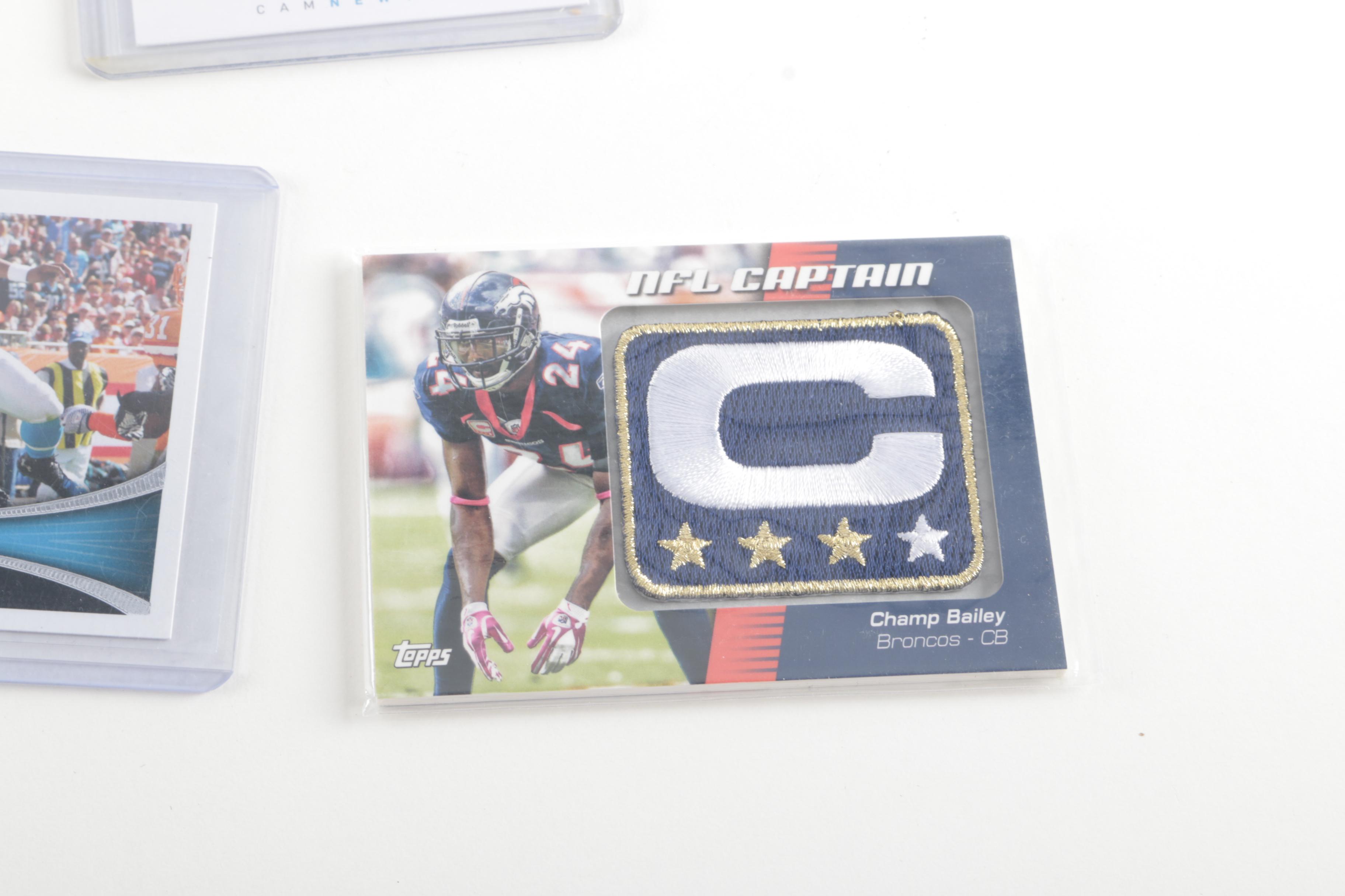 Football Card Assortment Including Champ Bailey Captain's Patch Card