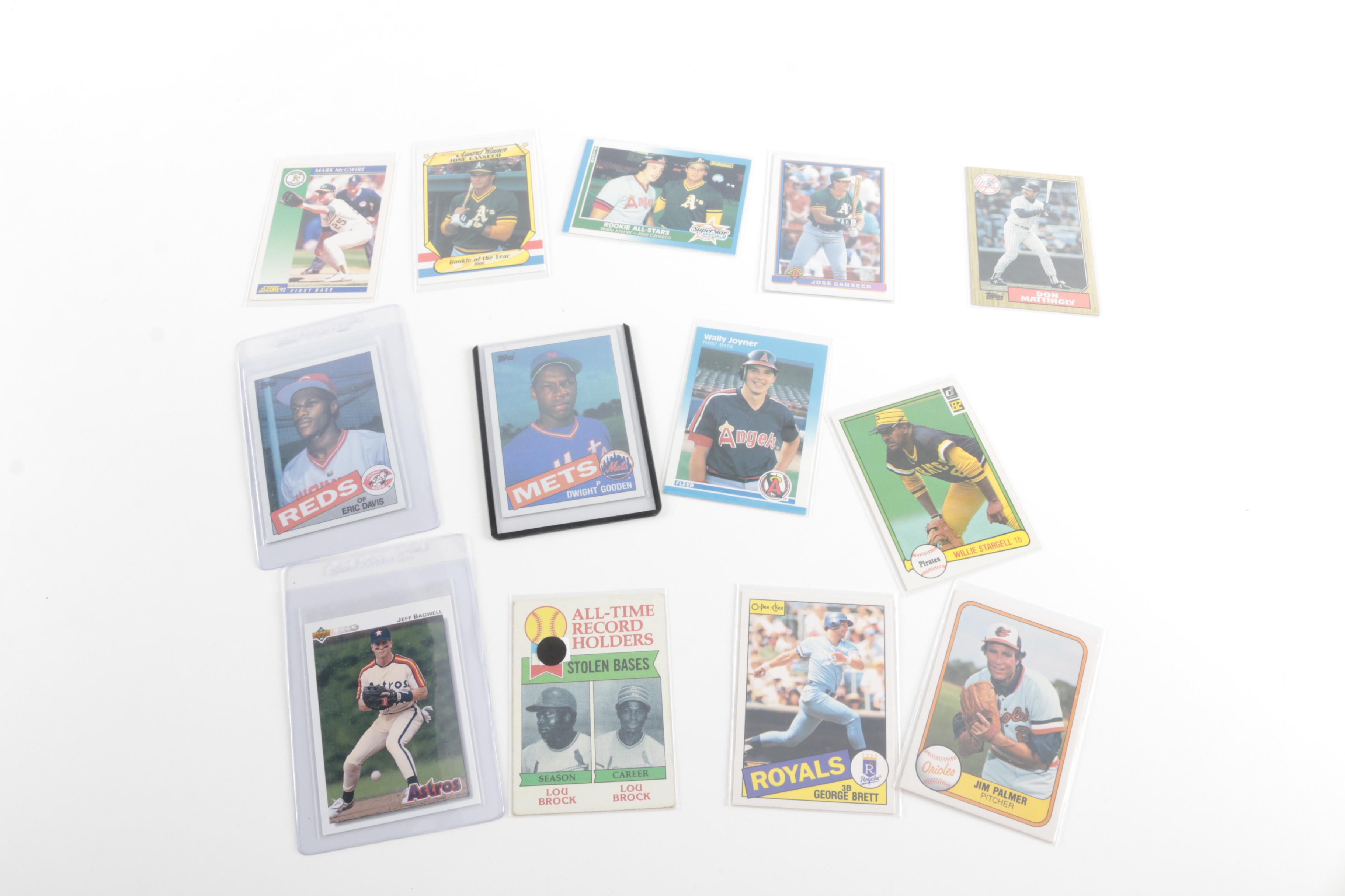 Assortment of Baseball Cards Including Eric Davis and Dwight Gooden Rookies