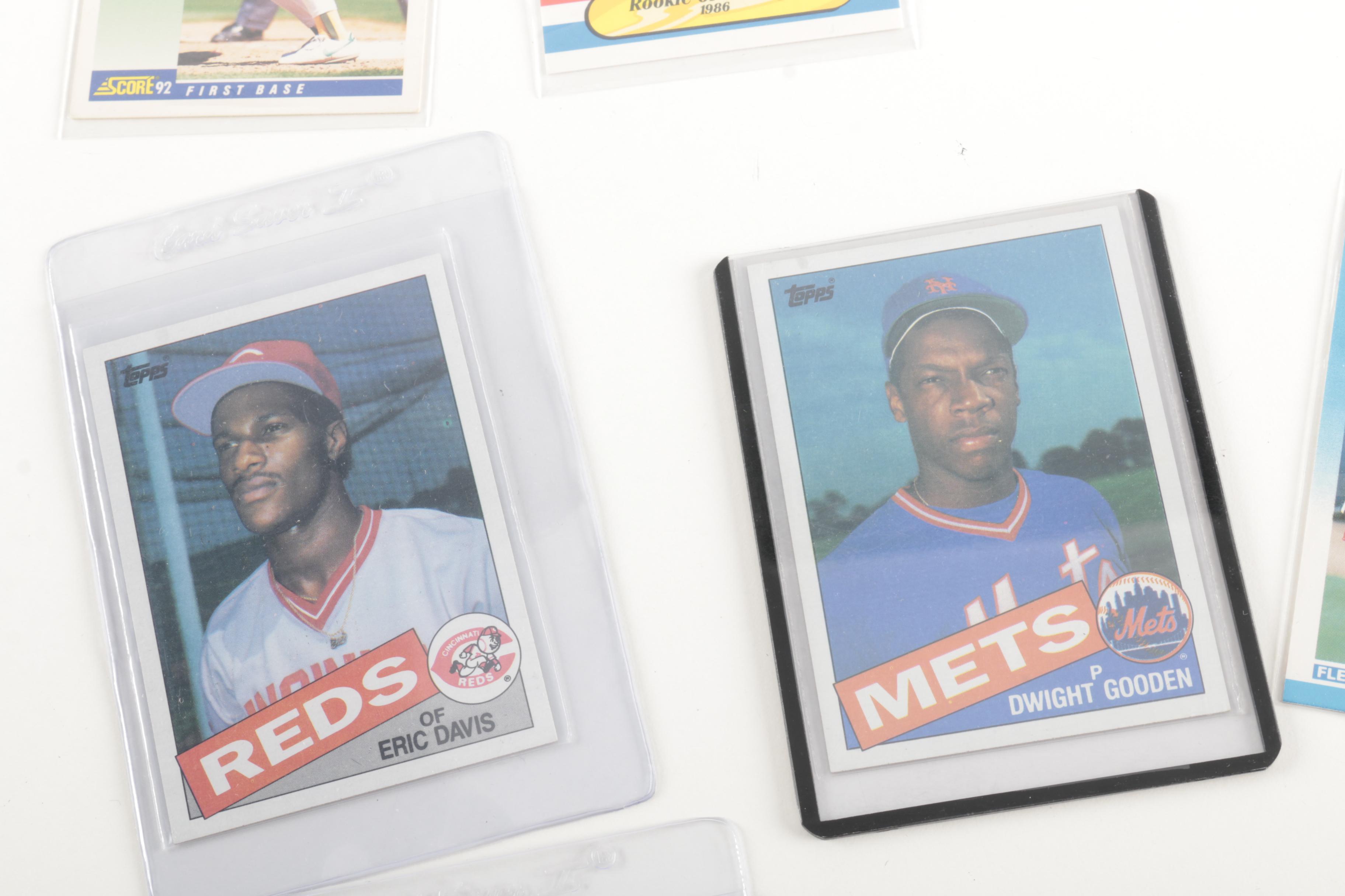 Assortment of Baseball Cards Including Eric Davis and Dwight Gooden Rookies