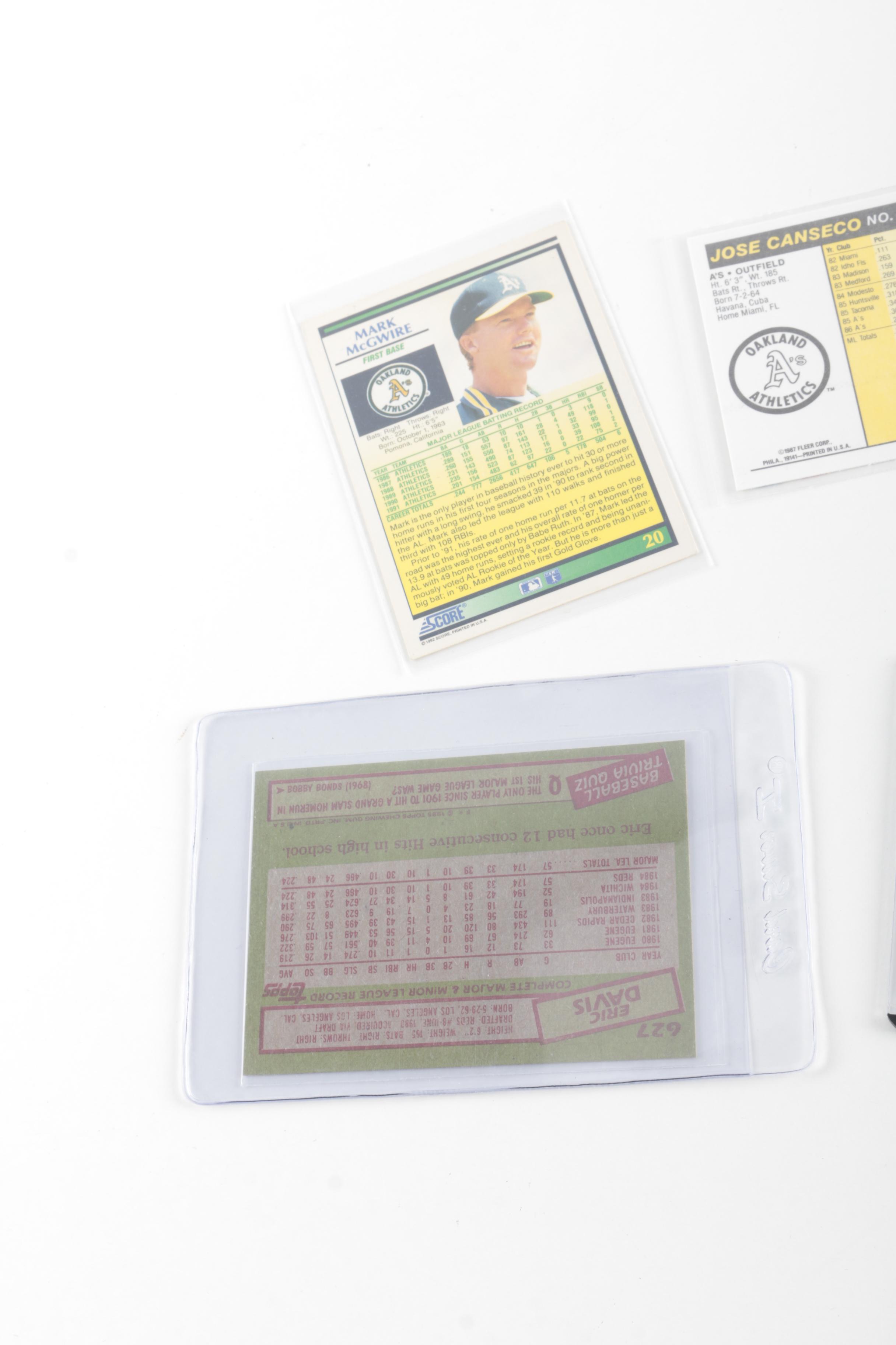 Assortment of Baseball Cards Including Eric Davis and Dwight Gooden Rookies