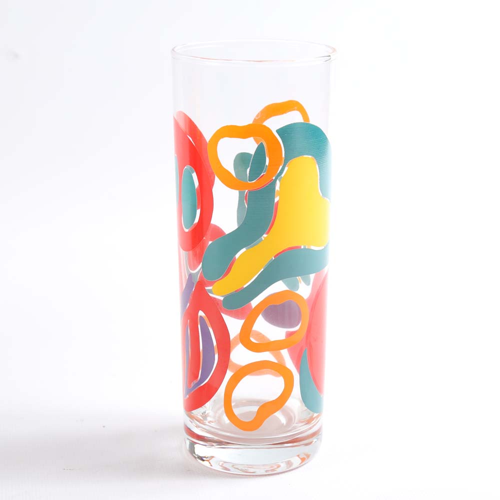 Eight Hand Painted Highball Glasses