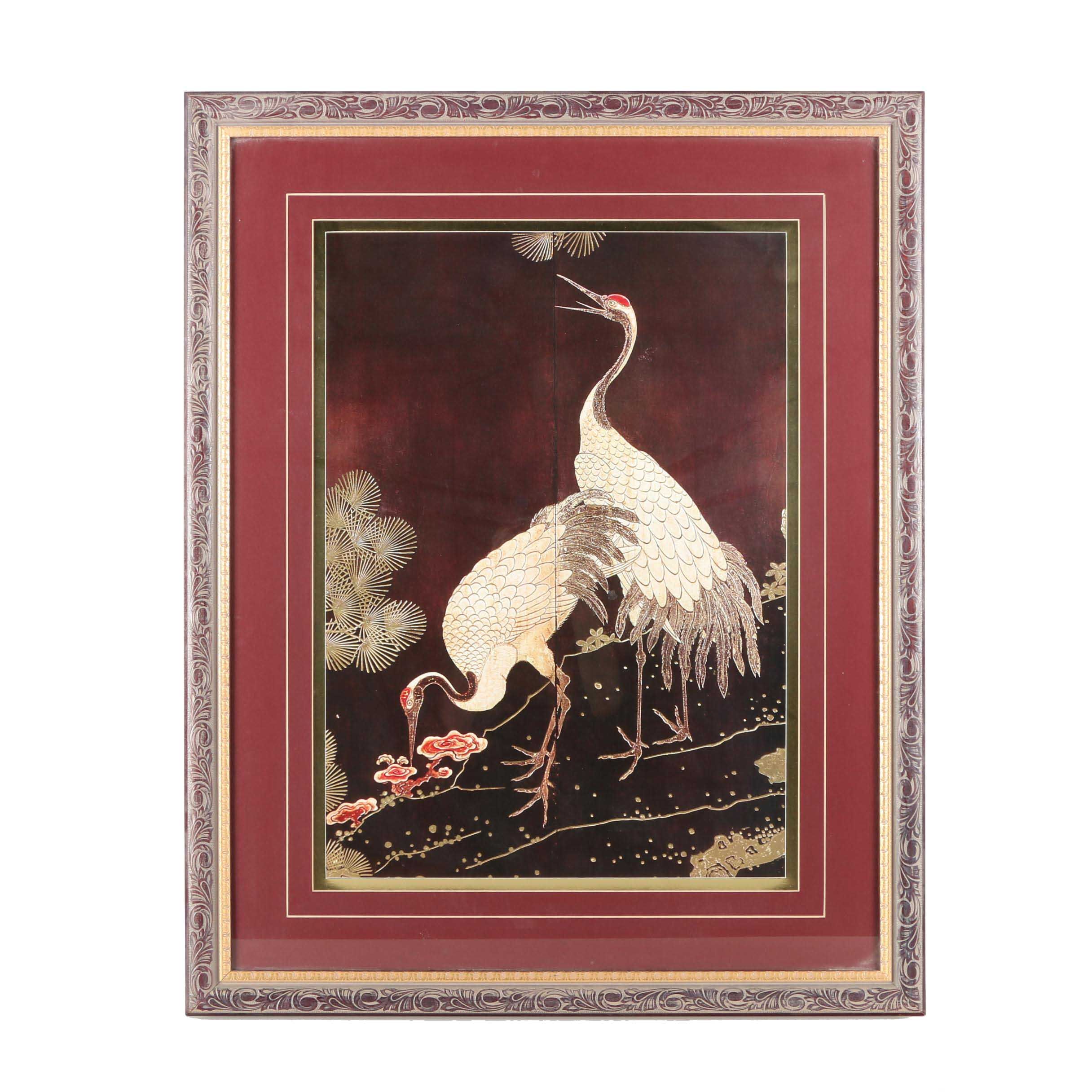 Offset Lithograph After Charles Clifton's Painting of Herons