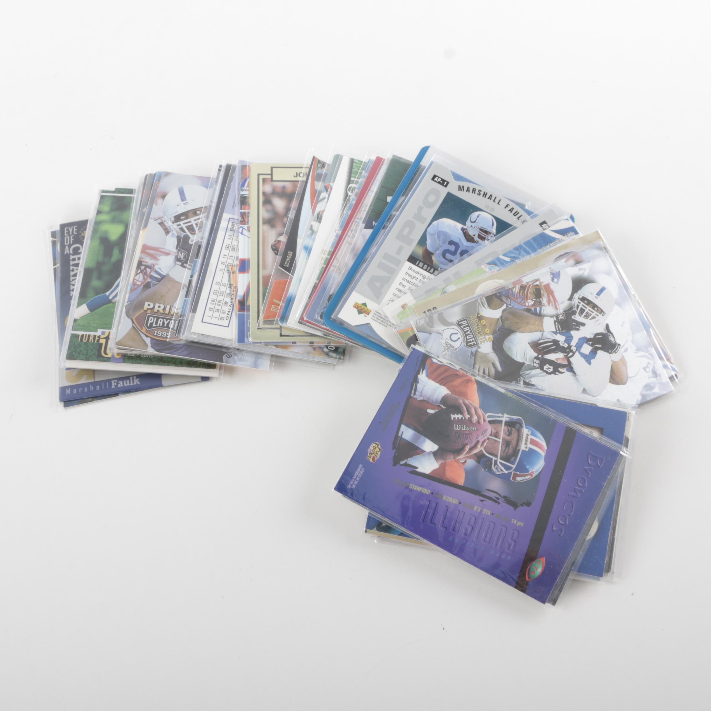 Collection of John Elway and Marshall Faulk Football Cards