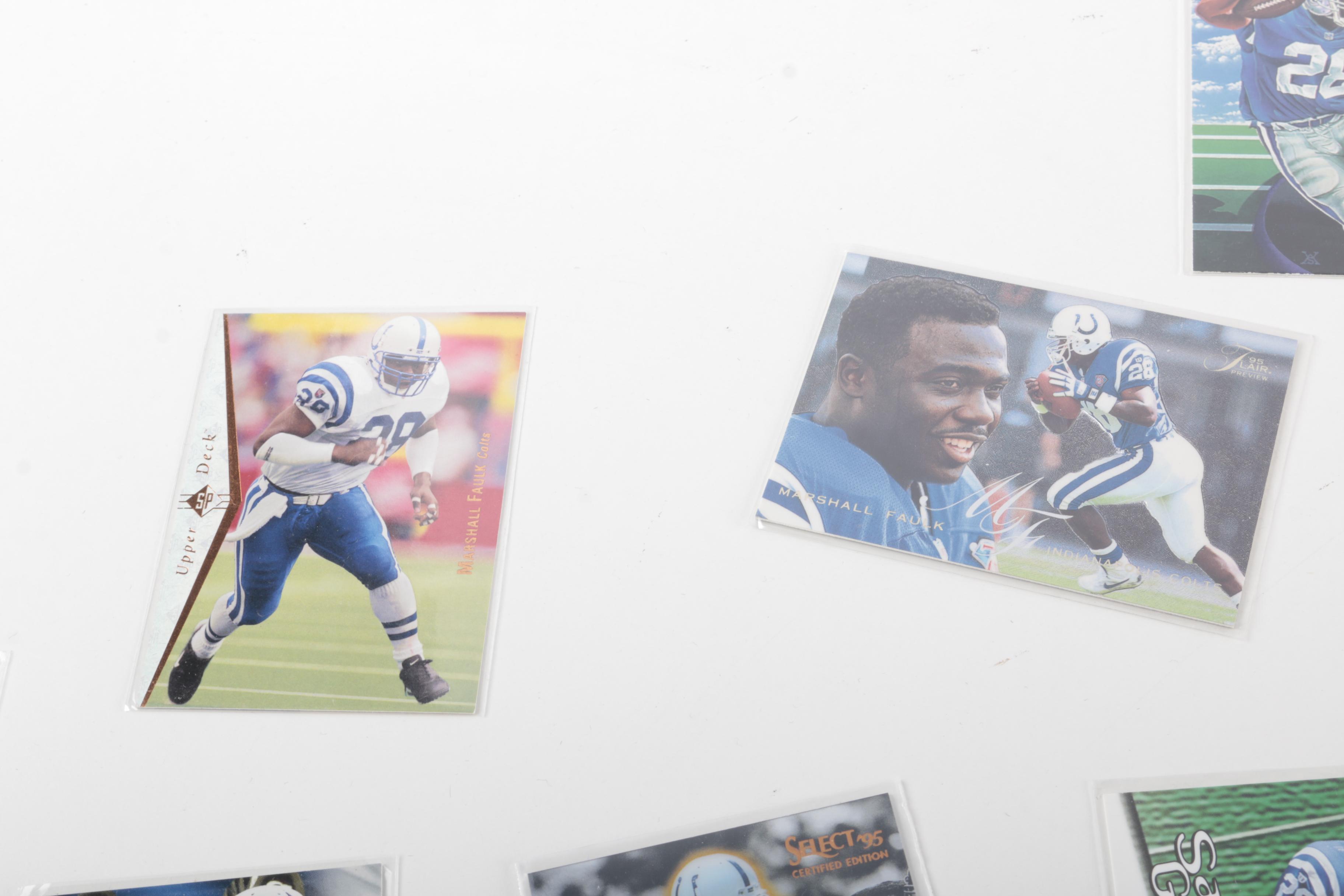 Collection of John Elway and Marshall Faulk Football Cards