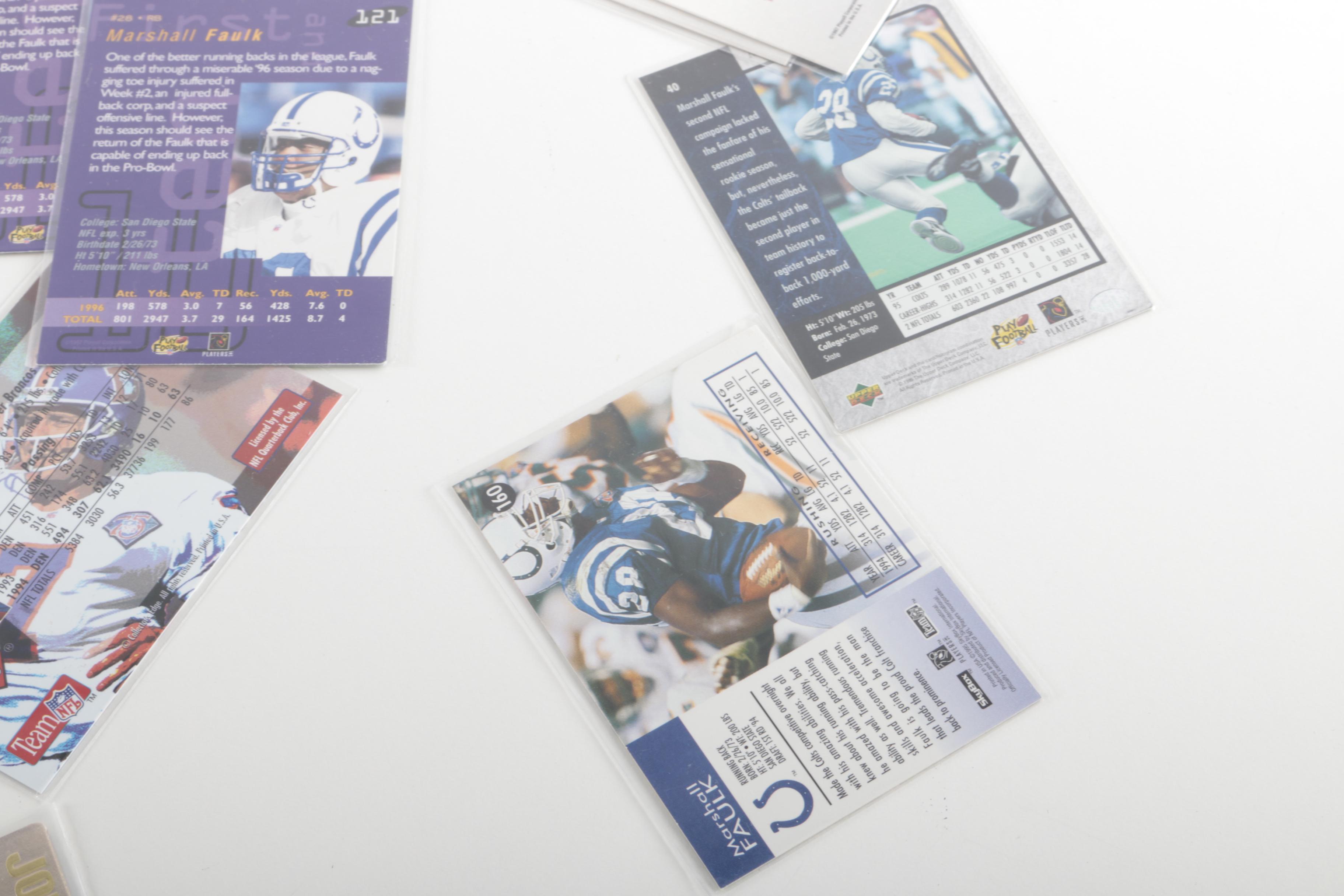 Collection of John Elway and Marshall Faulk Football Cards