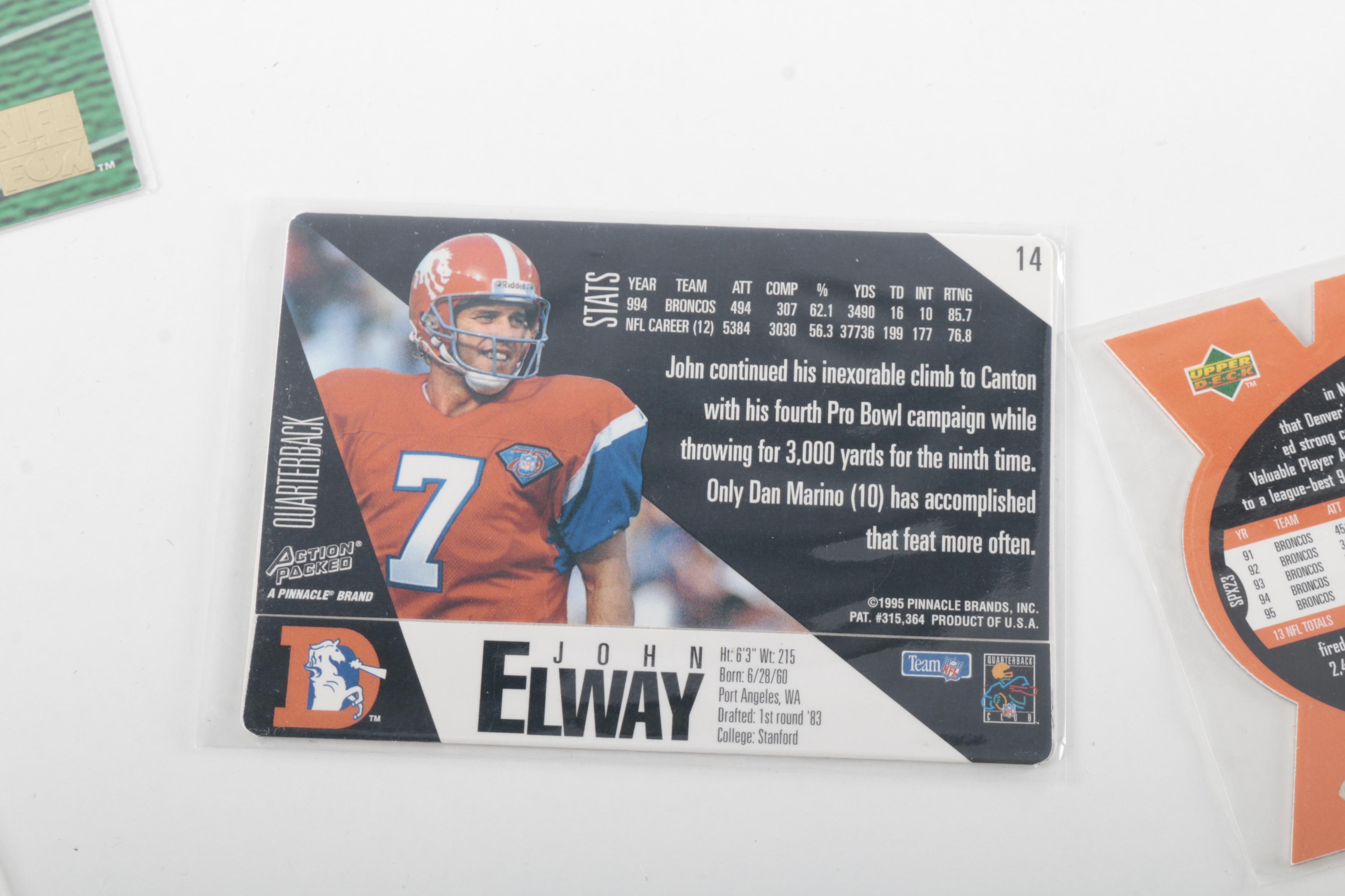 Collection of John Elway and Marshall Faulk Football Cards