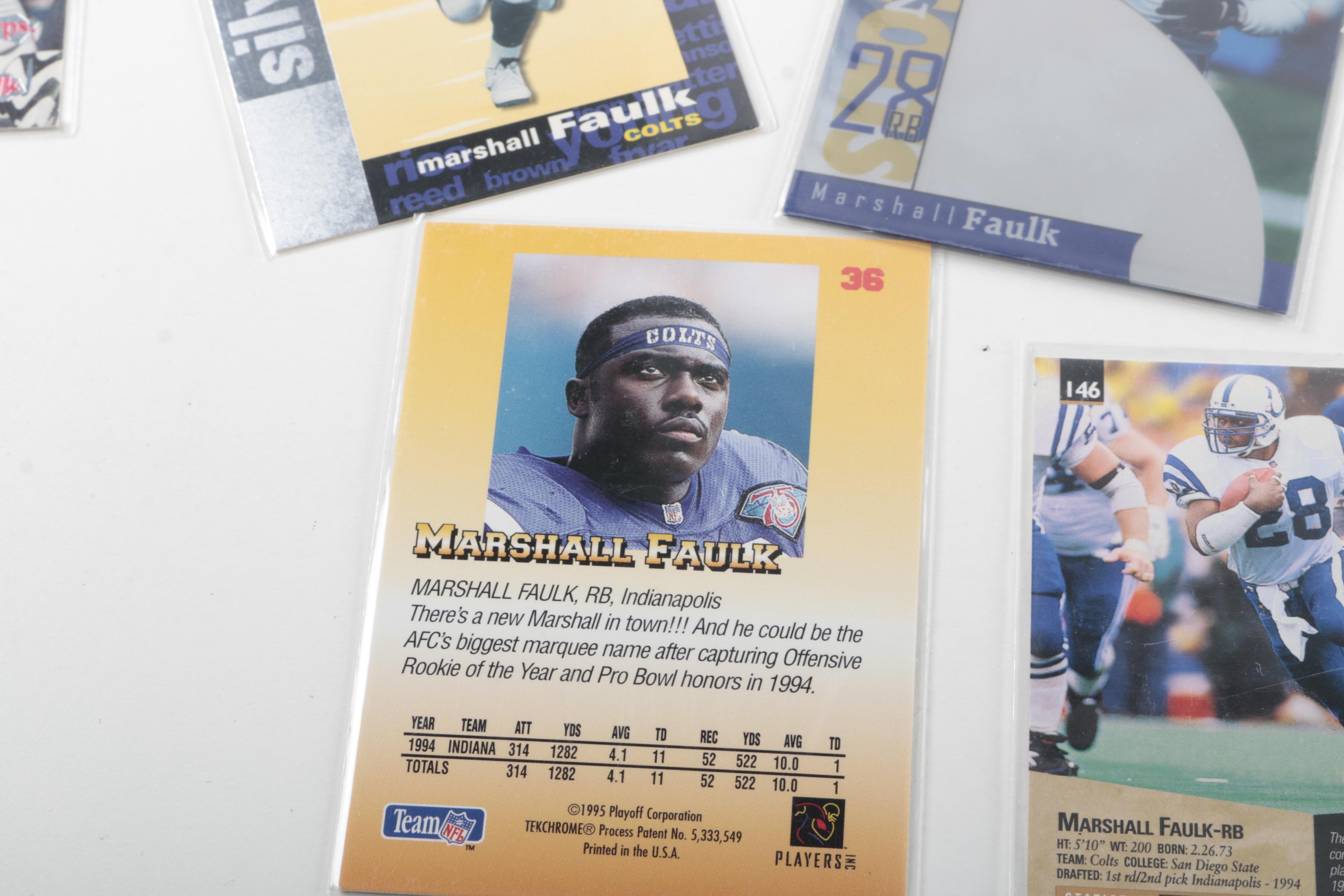 Collection of John Elway and Marshall Faulk Football Cards