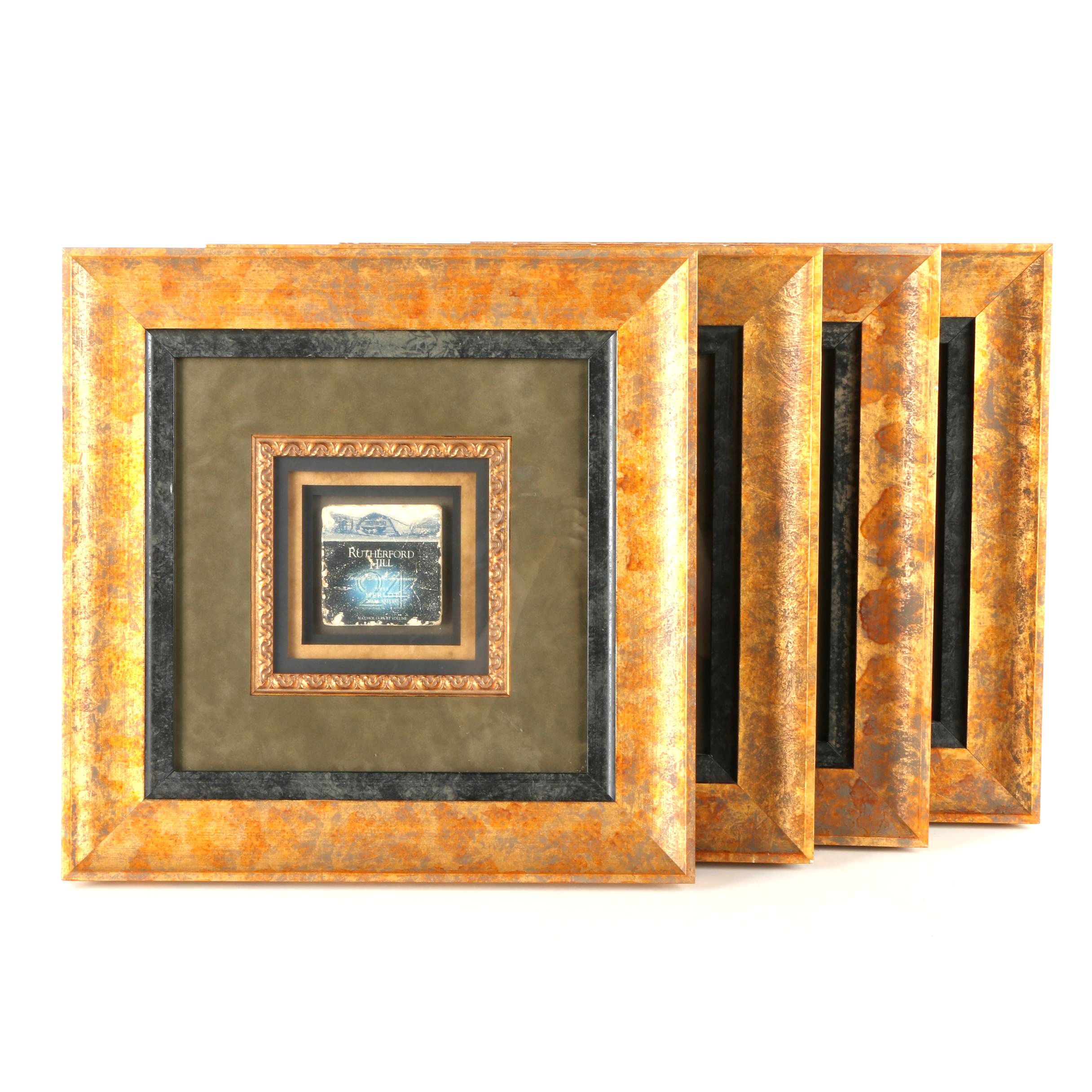 Set of Framed Wine Label Tile Transfers