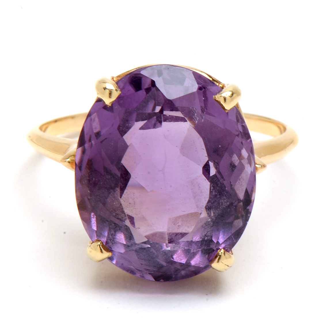 14K Yellow Gold Amethyst Ring