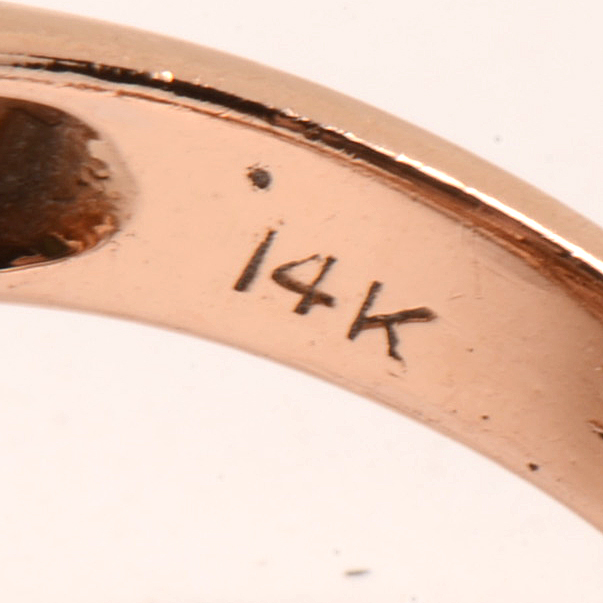 Vintage 14K Yellow Gold Diamond and Ruby Ring