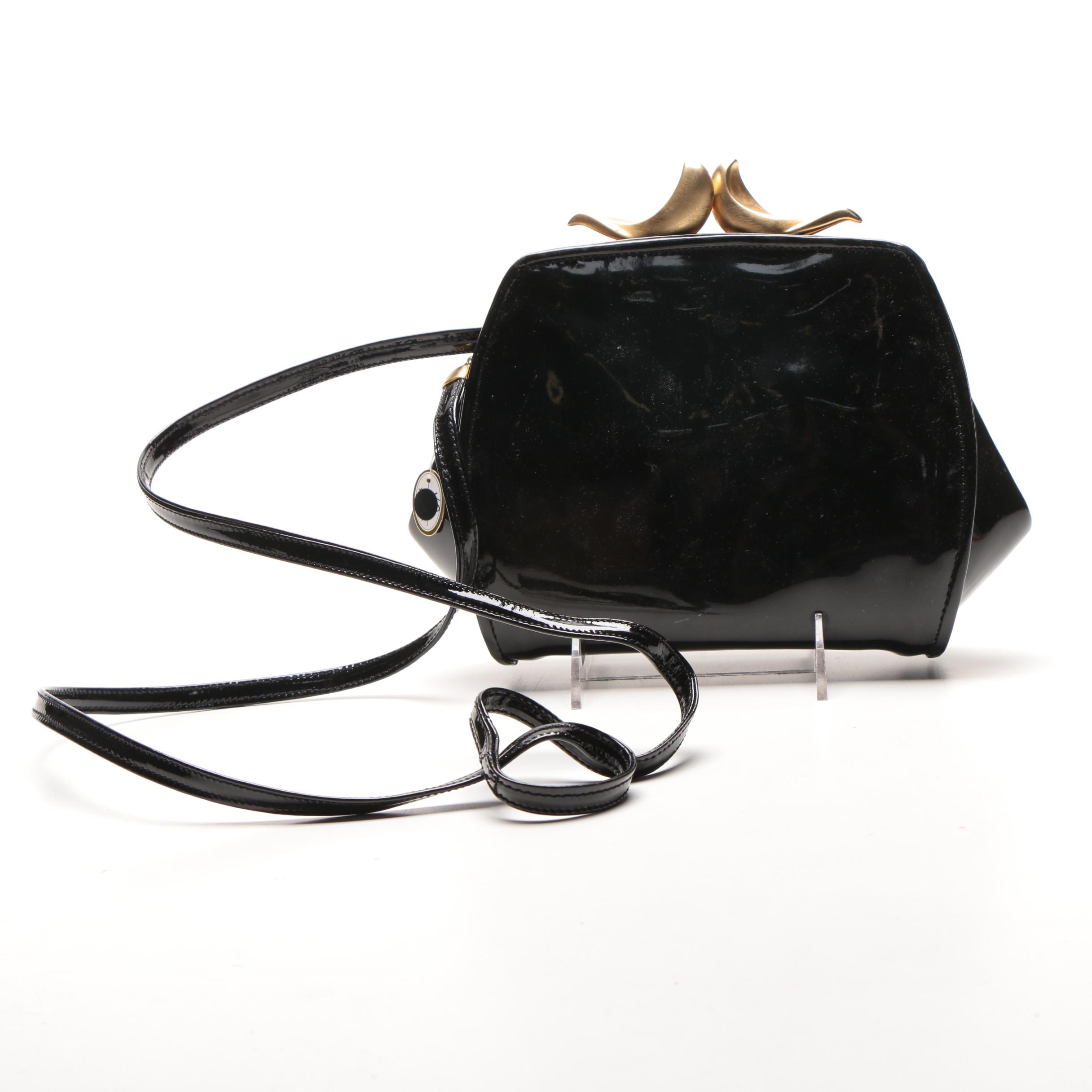 Vintage De Vecchi Patent Leather Crossbody Bag