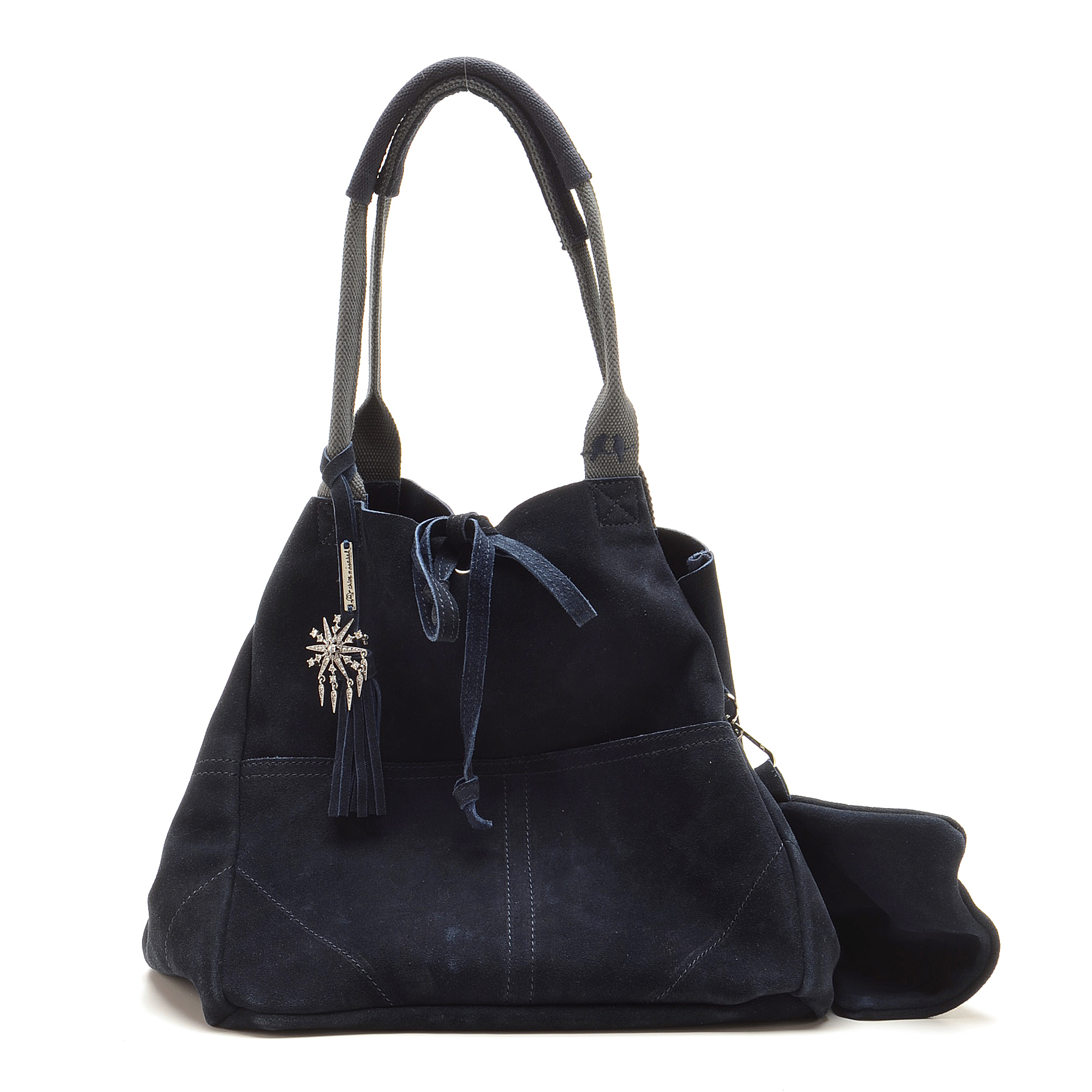 Chloe & Isabel Rue Royale Blue Suede Leather Tote
