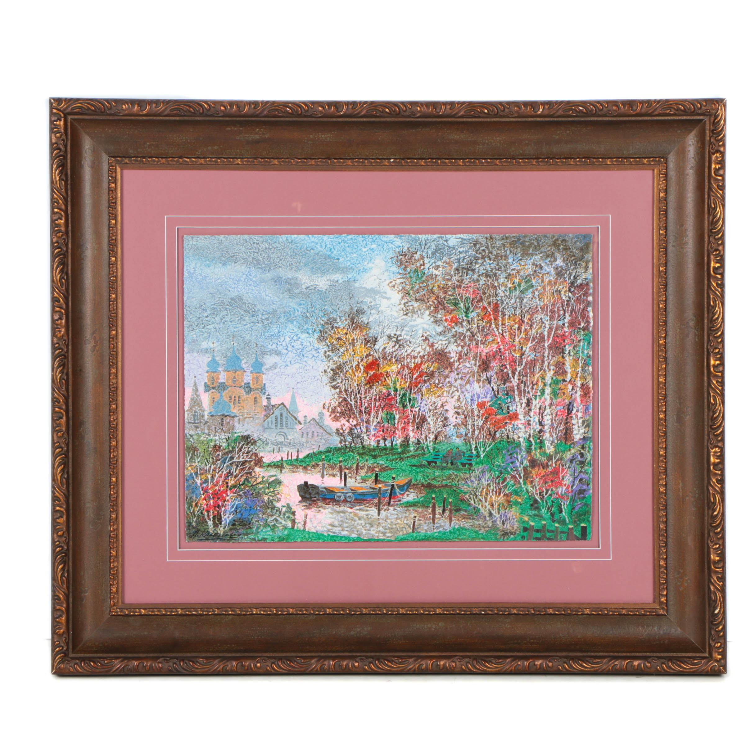 Anatole Krasnyansky Limited Edition Serigraph on Paper "Russian River"