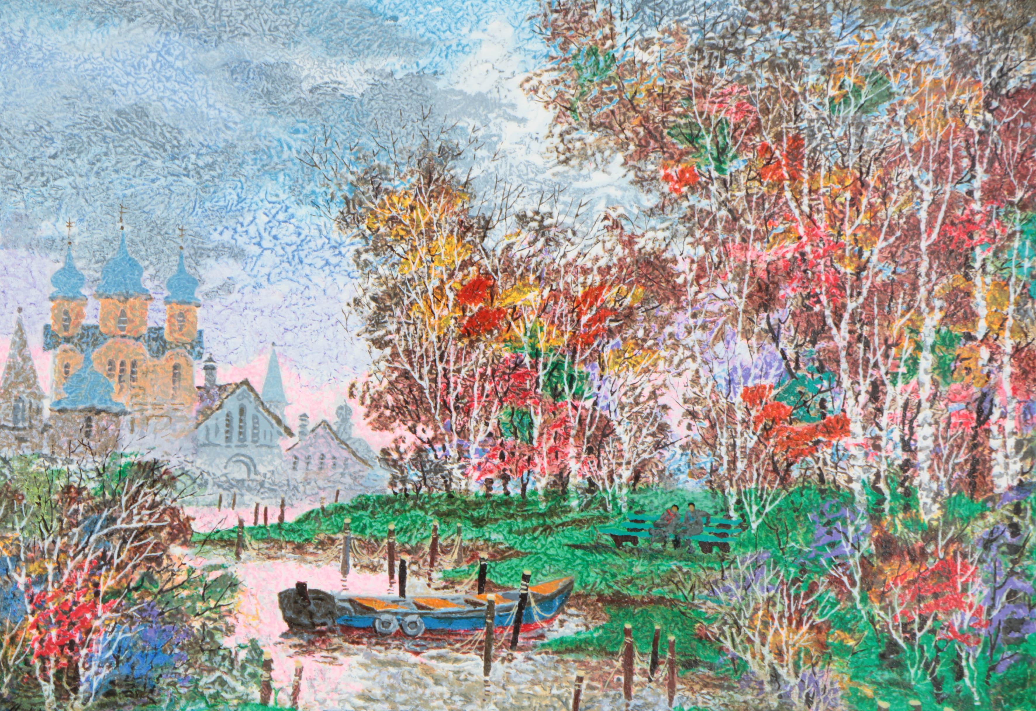 Anatole Krasnyansky Limited Edition Serigraph on Paper "Russian River"