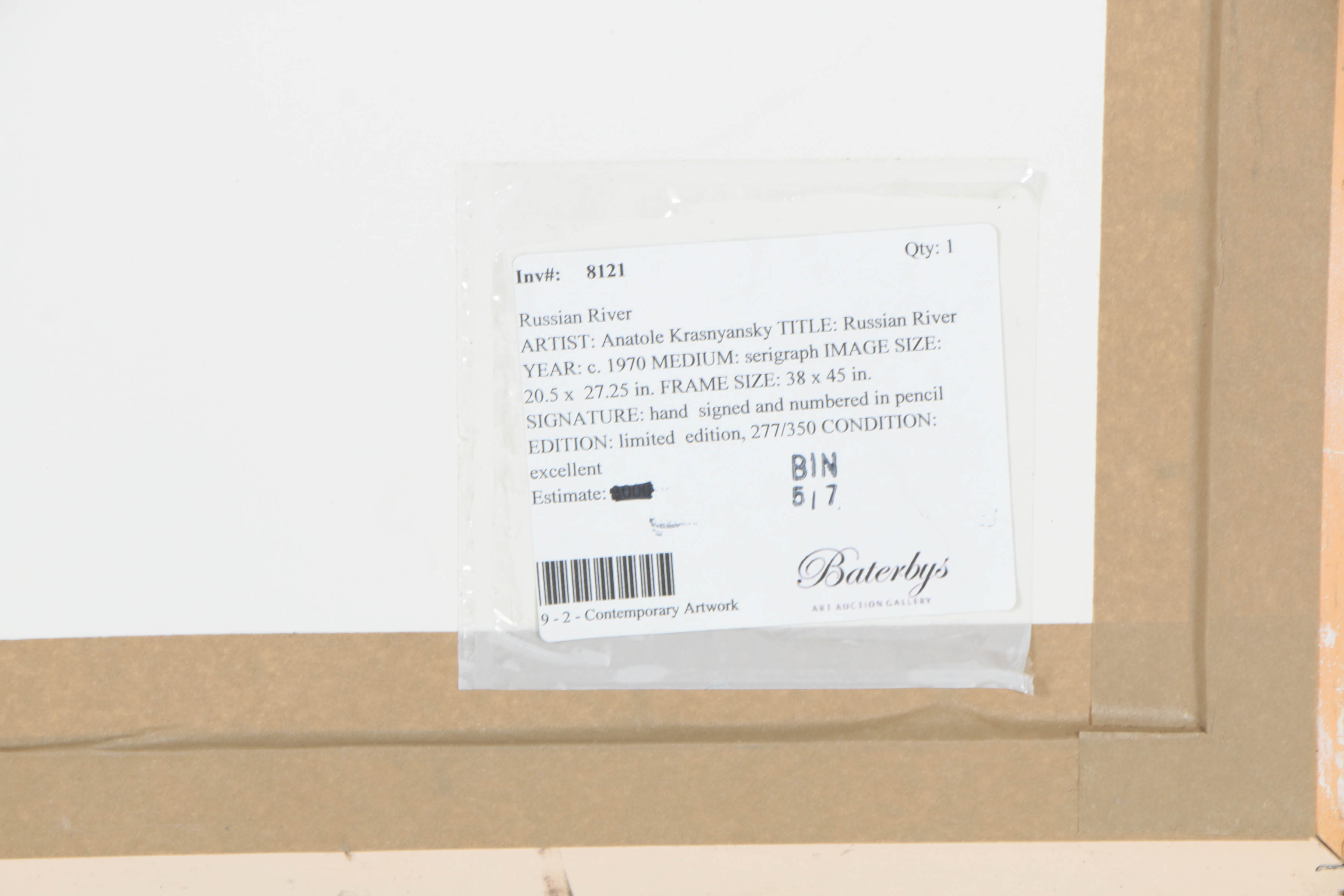 Anatole Krasnyansky Limited Edition Serigraph on Paper "Russian River"