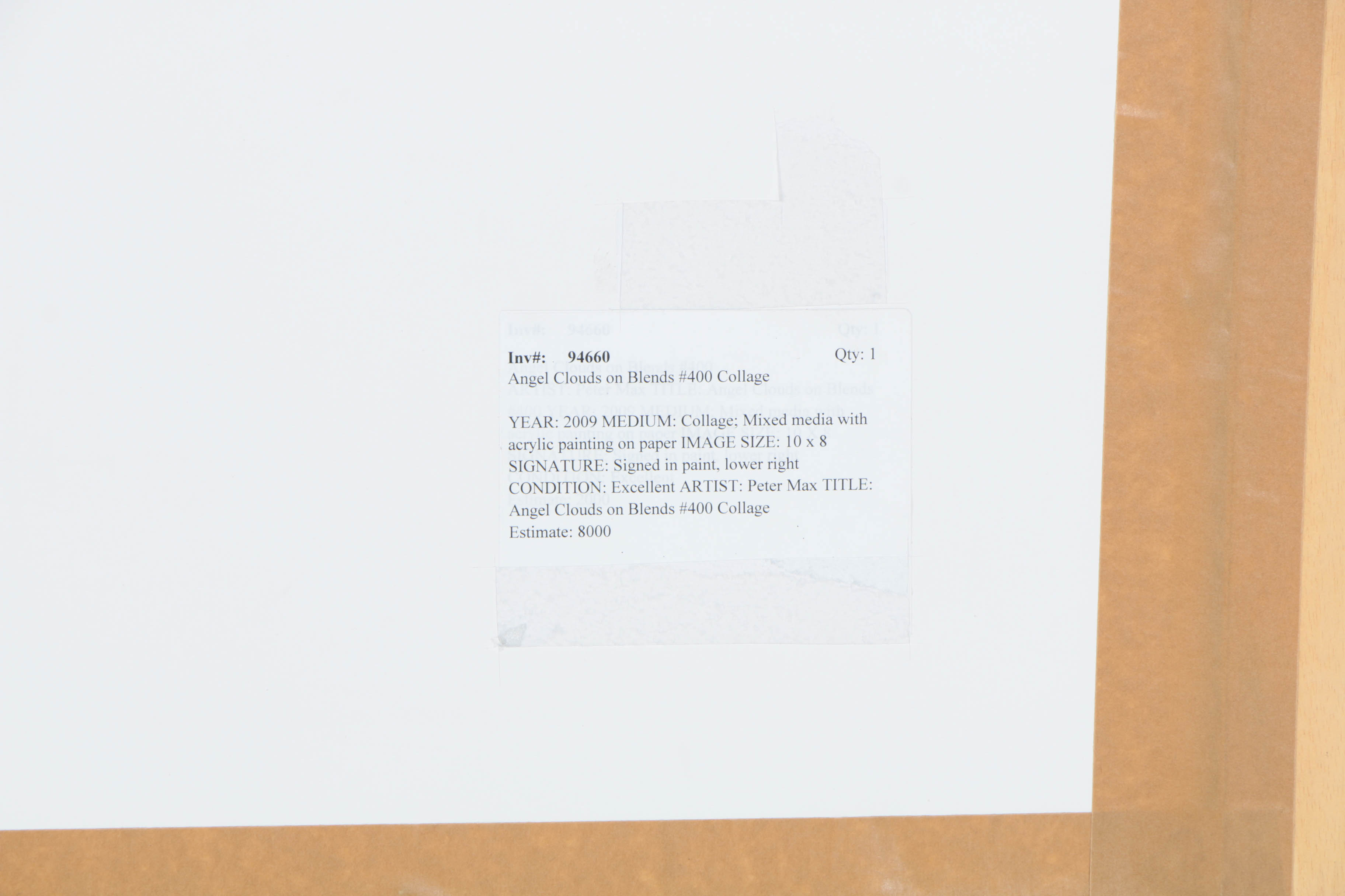 Peter Max Mixed Media Collage on Paper with Stamp and Posters