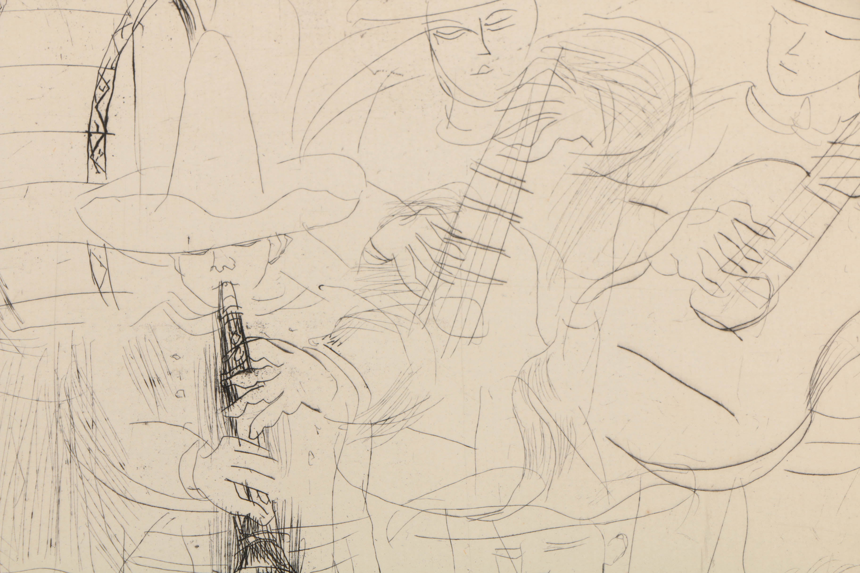 After Raoul Dufy Etching on Paper "Mexican Musicians"