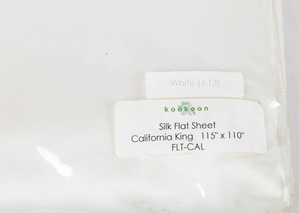 Kookoon California King Fitted and Flat Silk Sheets