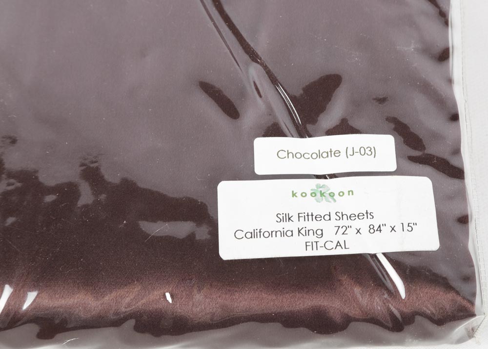 Kookoon California King Fitted and Flat Silk Sheets