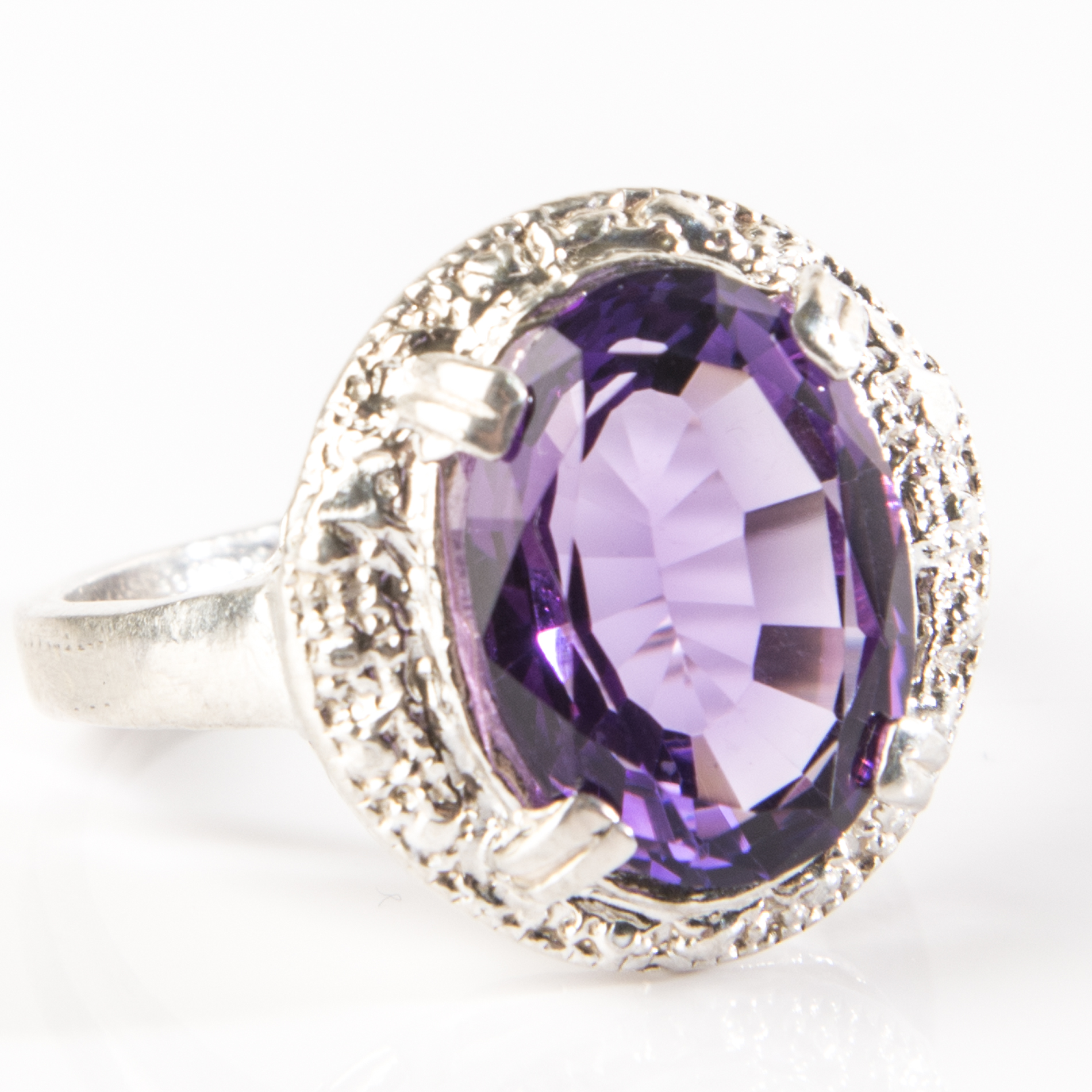 Sterling Silver Amethyst Ring and Pendant Necklace