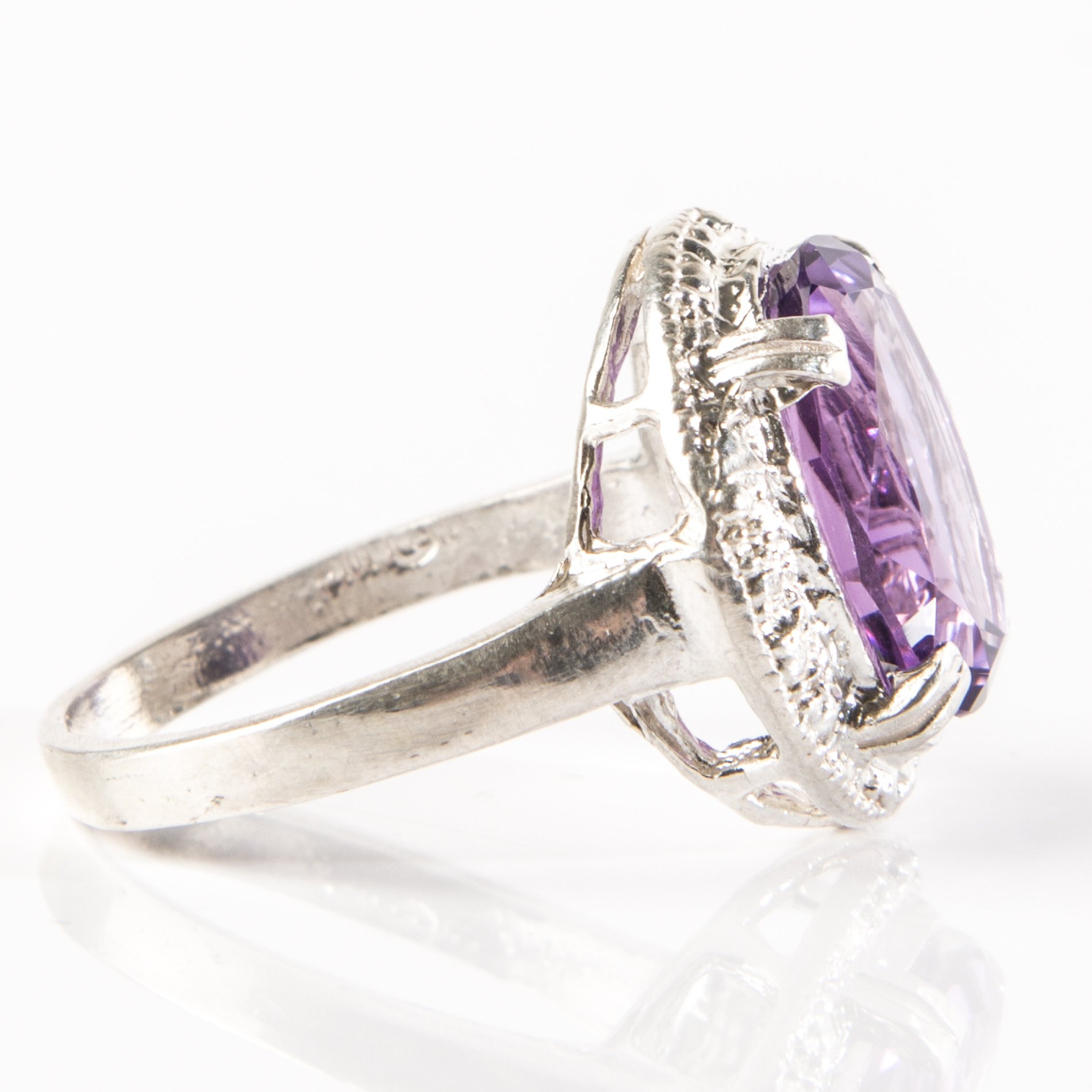 Sterling Silver Amethyst Ring and Pendant Necklace