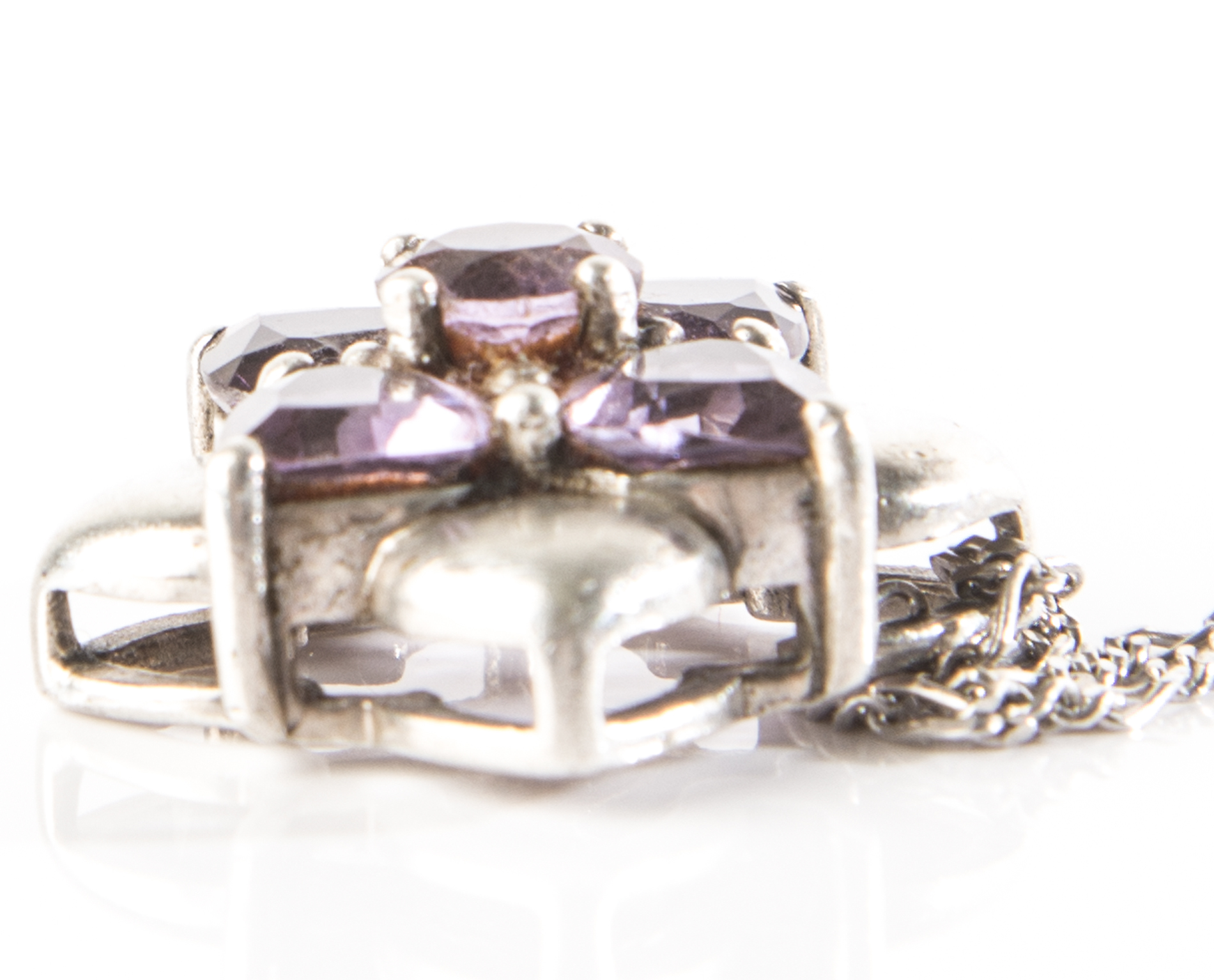 Sterling Silver Amethyst Ring and Pendant Necklace