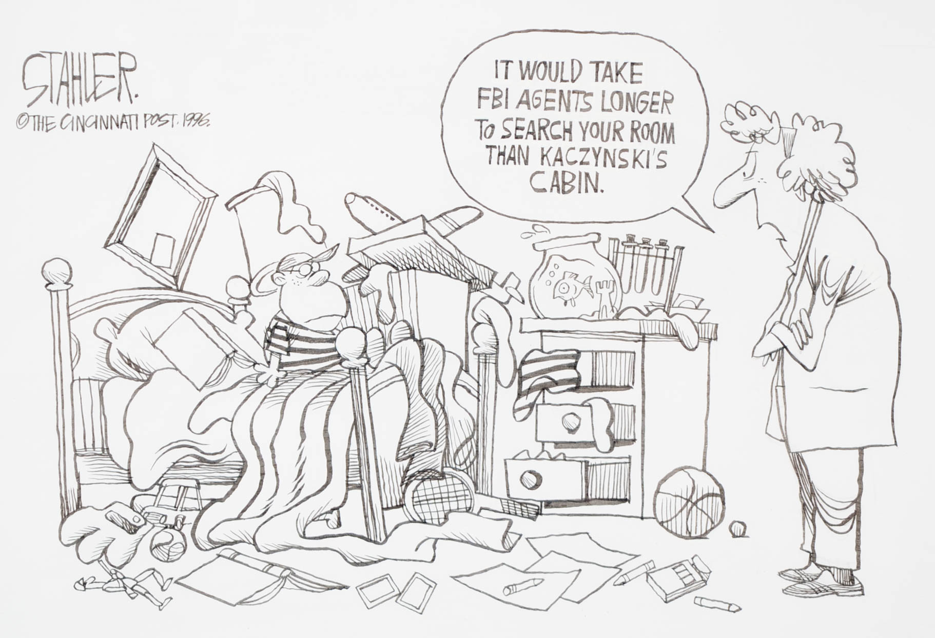 Jeff Stahl Signed Original 1996 Comic for the Cincinnati Post