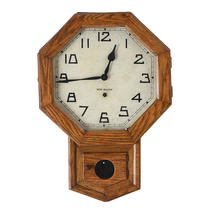 Vintage New Haven 8-Day Wall Clock