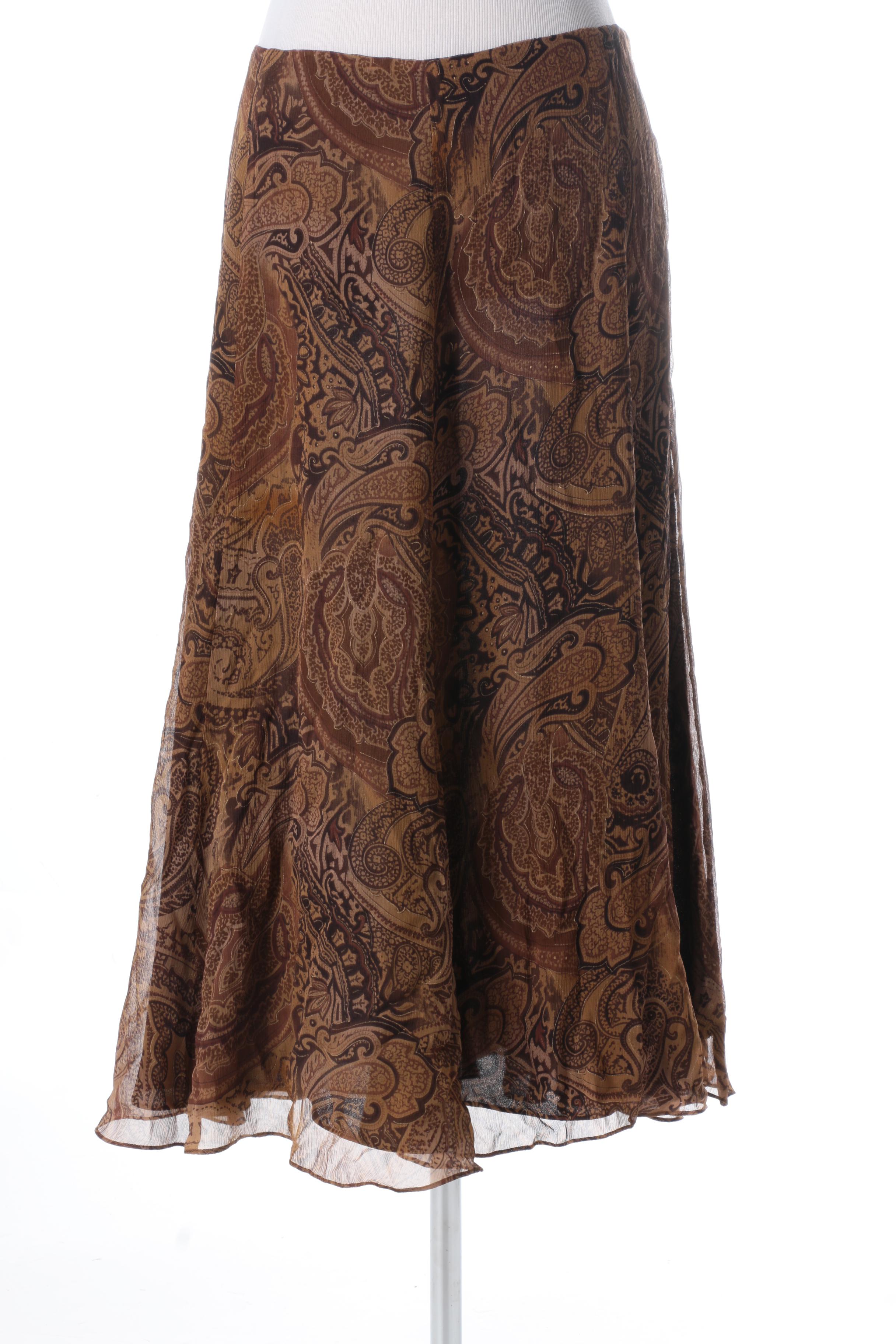 Pair of Silk Skirts Including Lauren by Ralph Lauren