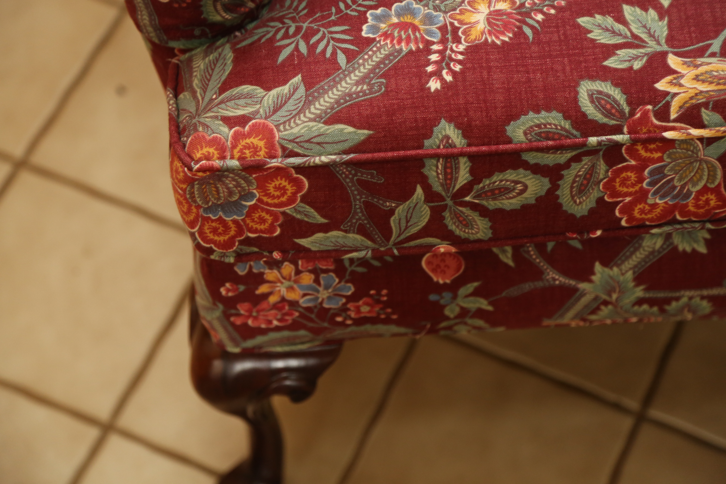 Queen Anne Style Wingback Chair by Hickory White