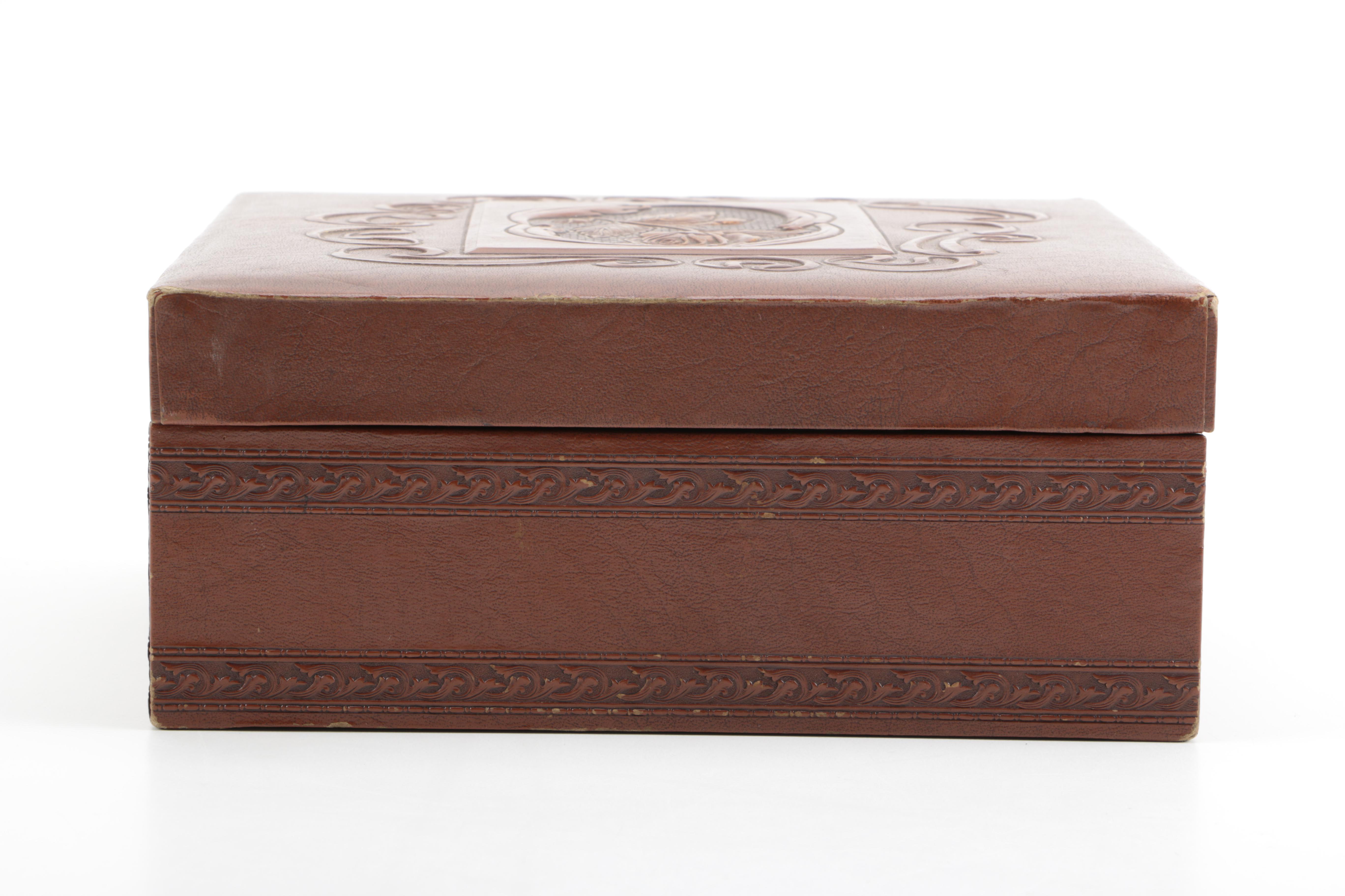 Vintage Jewelry Box With Bakelite Handle