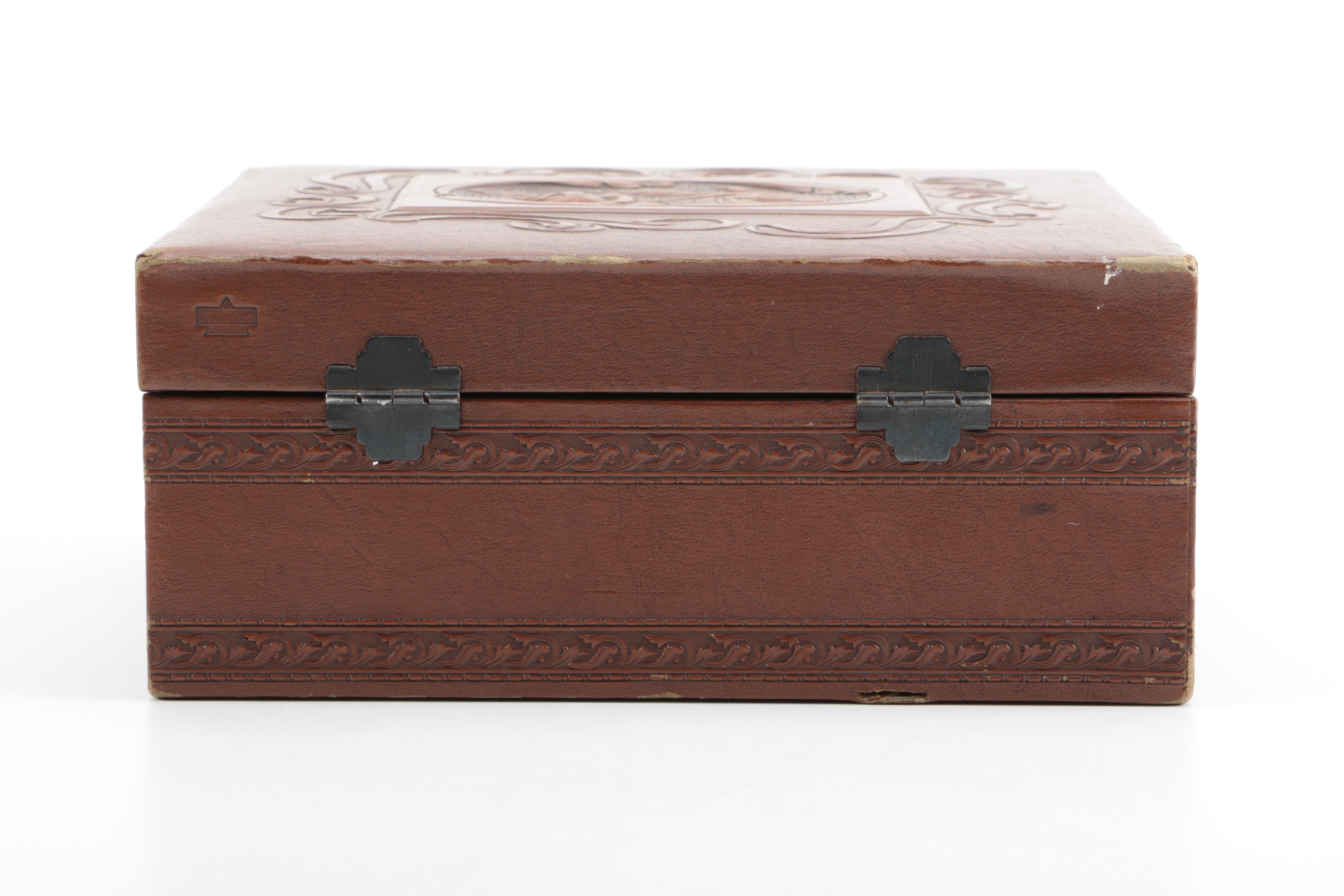 Vintage Jewelry Box With Bakelite Handle
