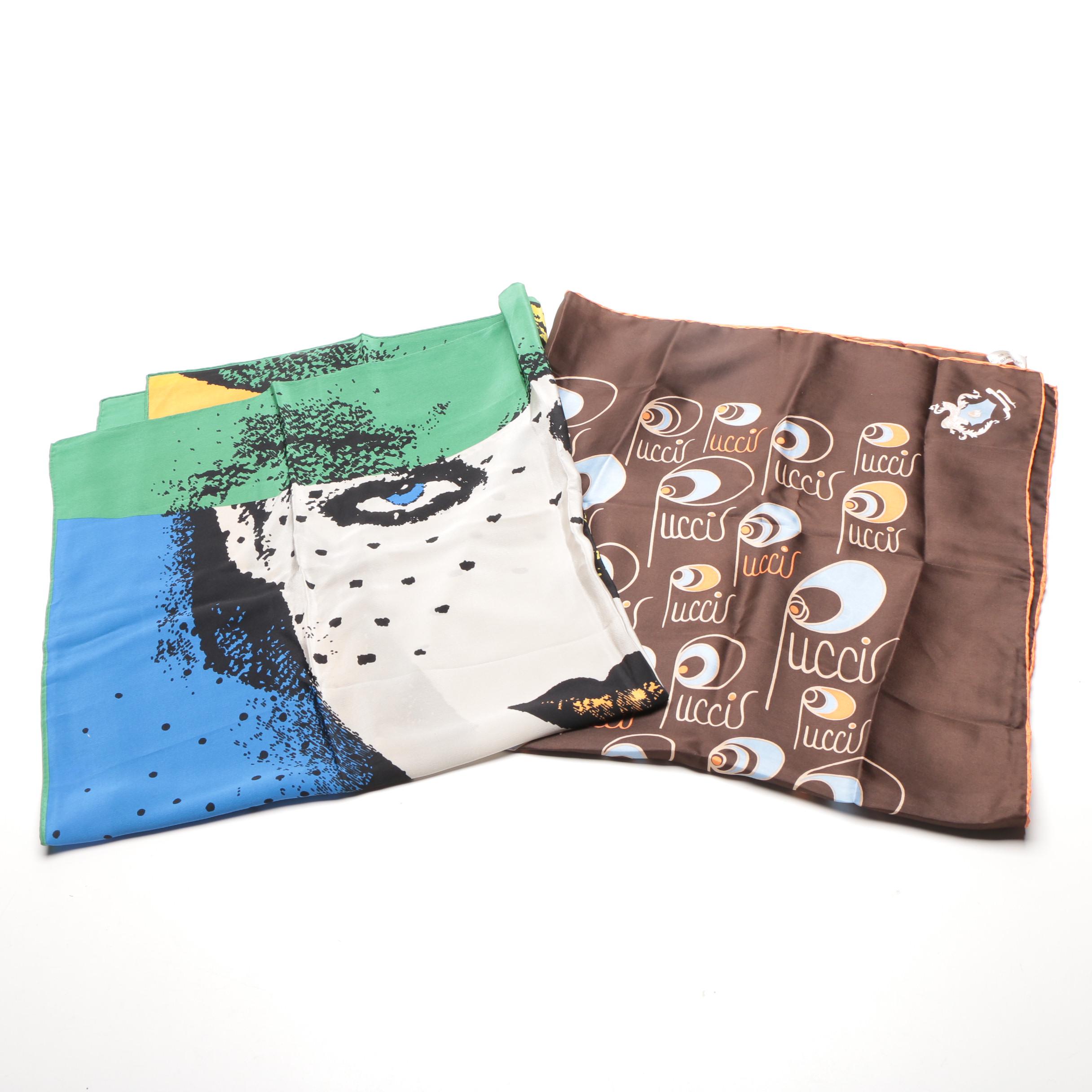 Vintage Scarves Including a Pucci Logo Scarf