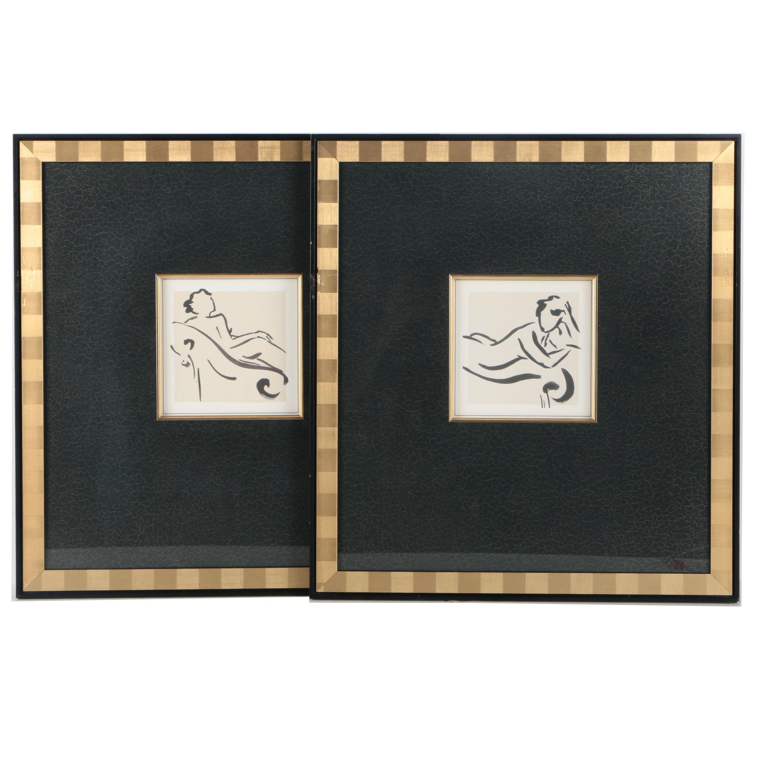 After Cheryl Roberts Offset Lithographs Figure Study