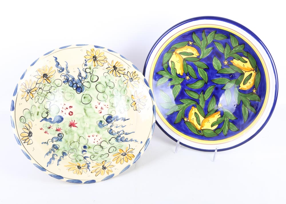 Hand Painted Hand Thrown Stoneware Bowls Featuring Le Souk