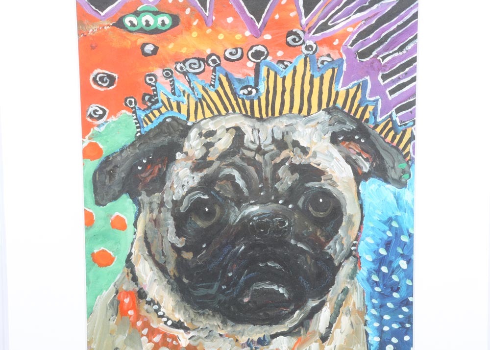Mark Durham "Mad Pug" Offset Lithograph on Paper